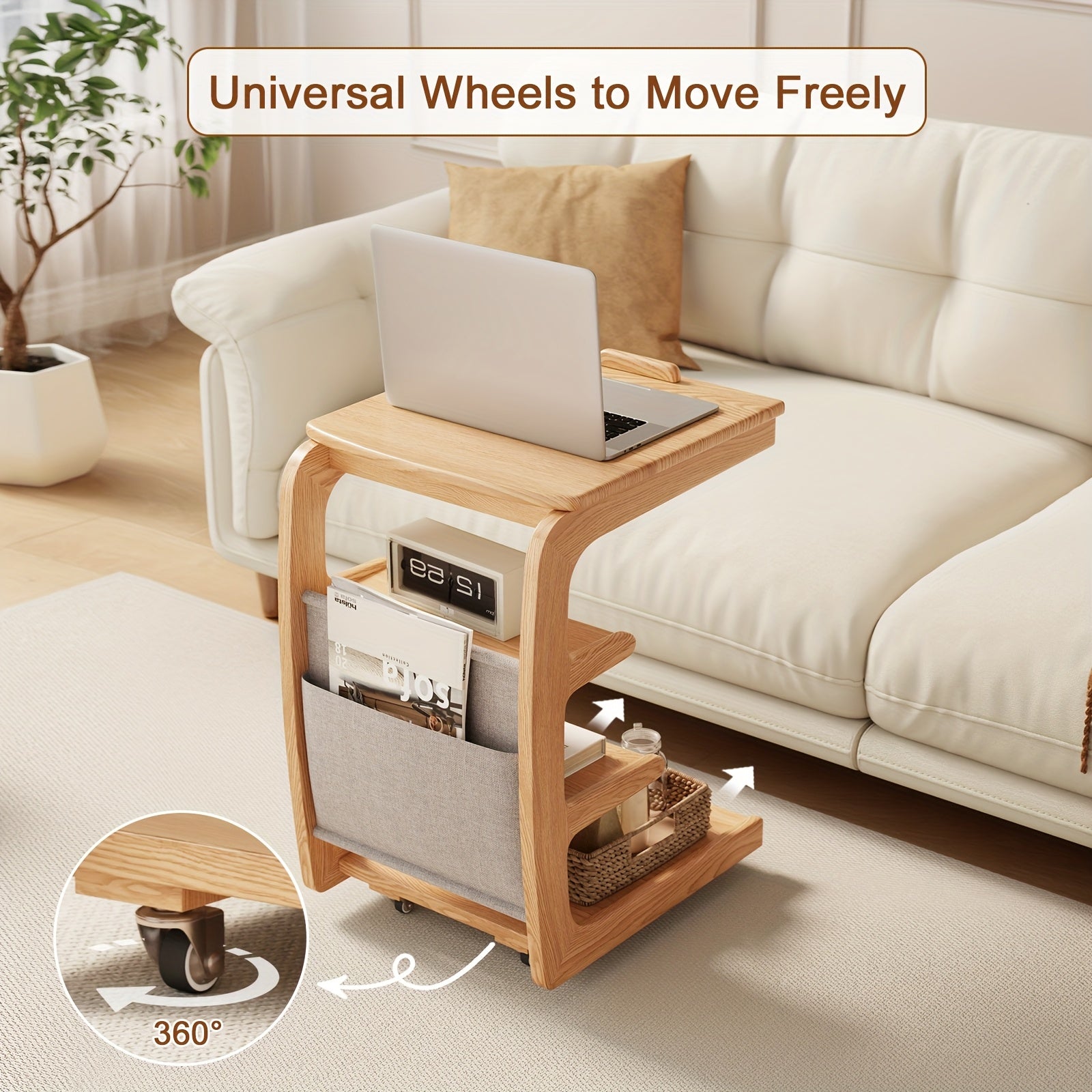 Furniture Solid Wood Sofa Side Table, Corner Table, Living Room Storage, Small Coffee Table, Creative Sofa Cabinet, Bedroom Nightstand, Office Rack Workstation, Free Shipping