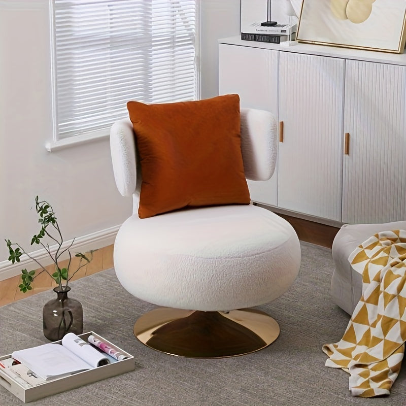 Swivel Armchair, Fabric Round Barrel Chair, Suitable For Living Room Bedroom