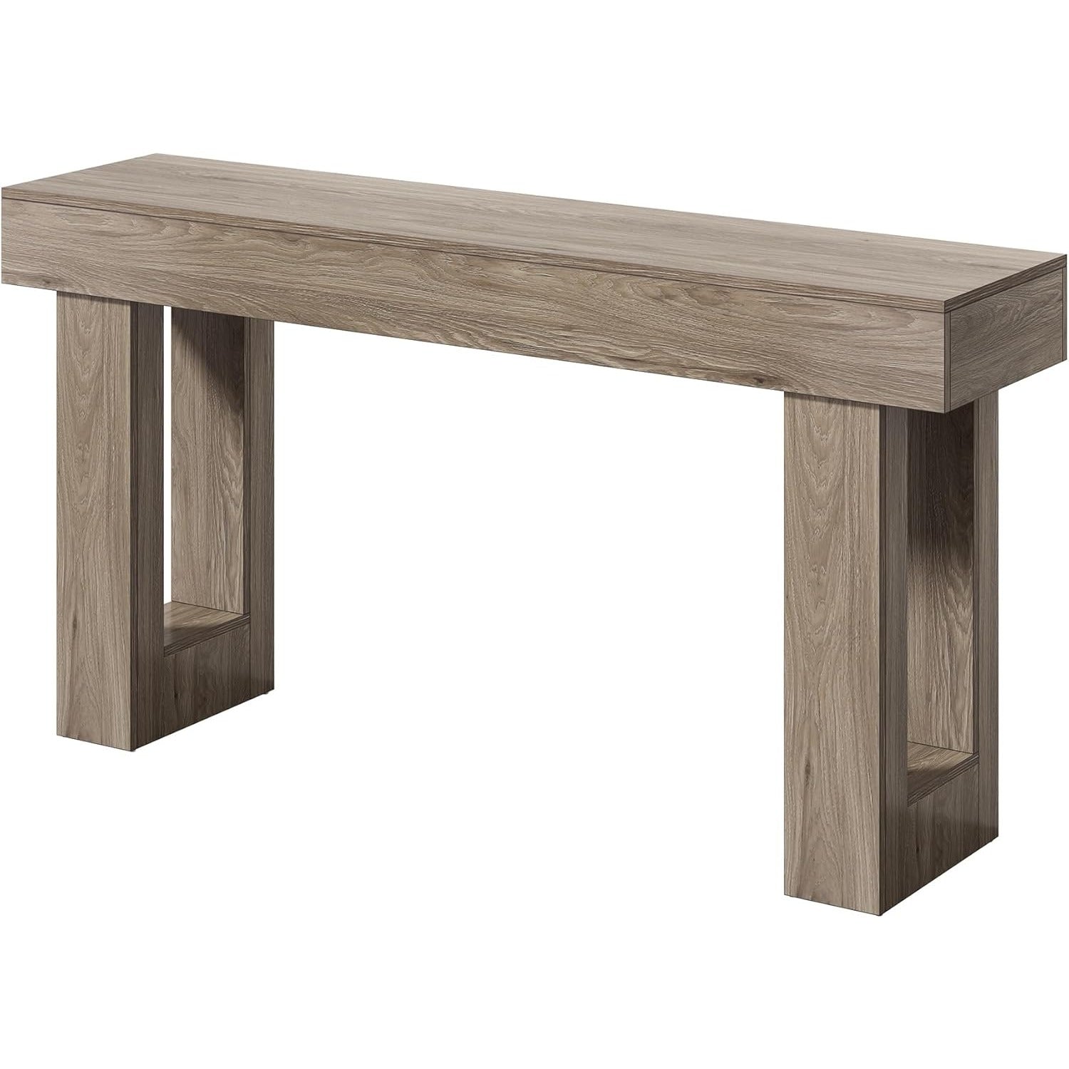 Chic 63-Inch Grey Wooden Console Table - Versatile Entryway, Foyer & Living Room Sofa Table with Ample Storage Space