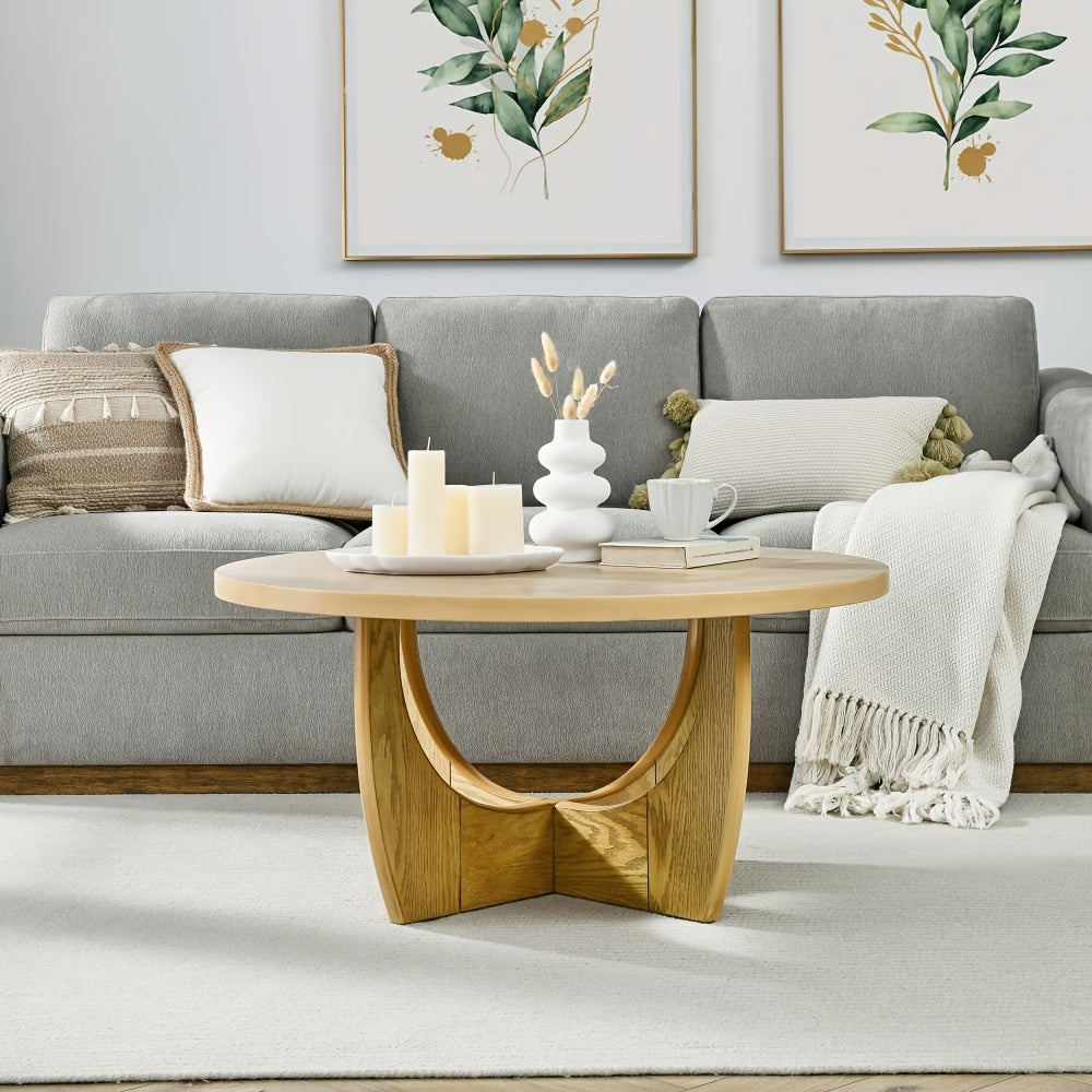Round Coffee Table 91cm Round Wooden Small Table Suitable for Bedrooms Living Rooms Reception Rooms A Small Sofa Side