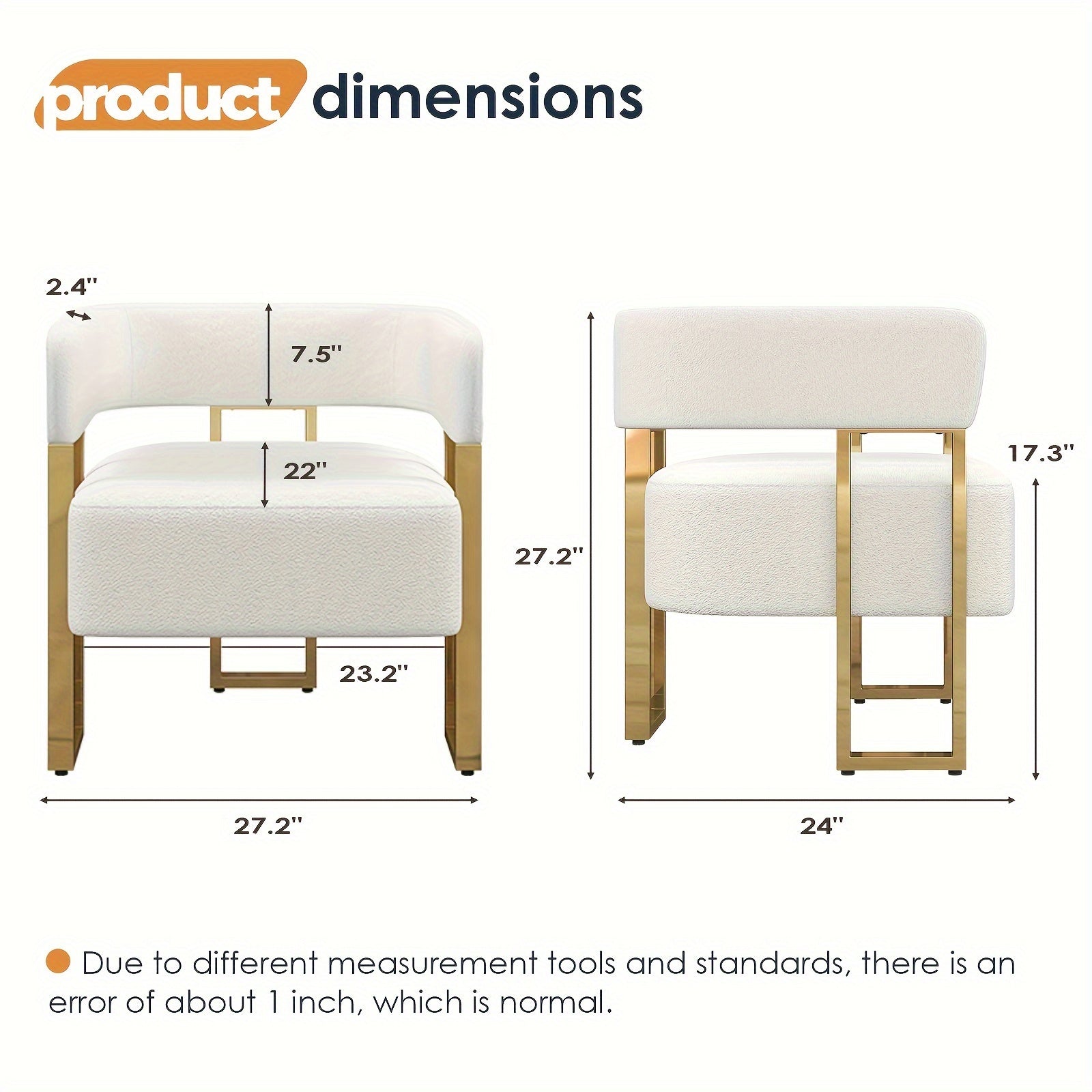 Modern Sherpa Boucle Accent Chair Upholstered Armchair White Bucket Chair Comfy Side Chair Living Room Chairs