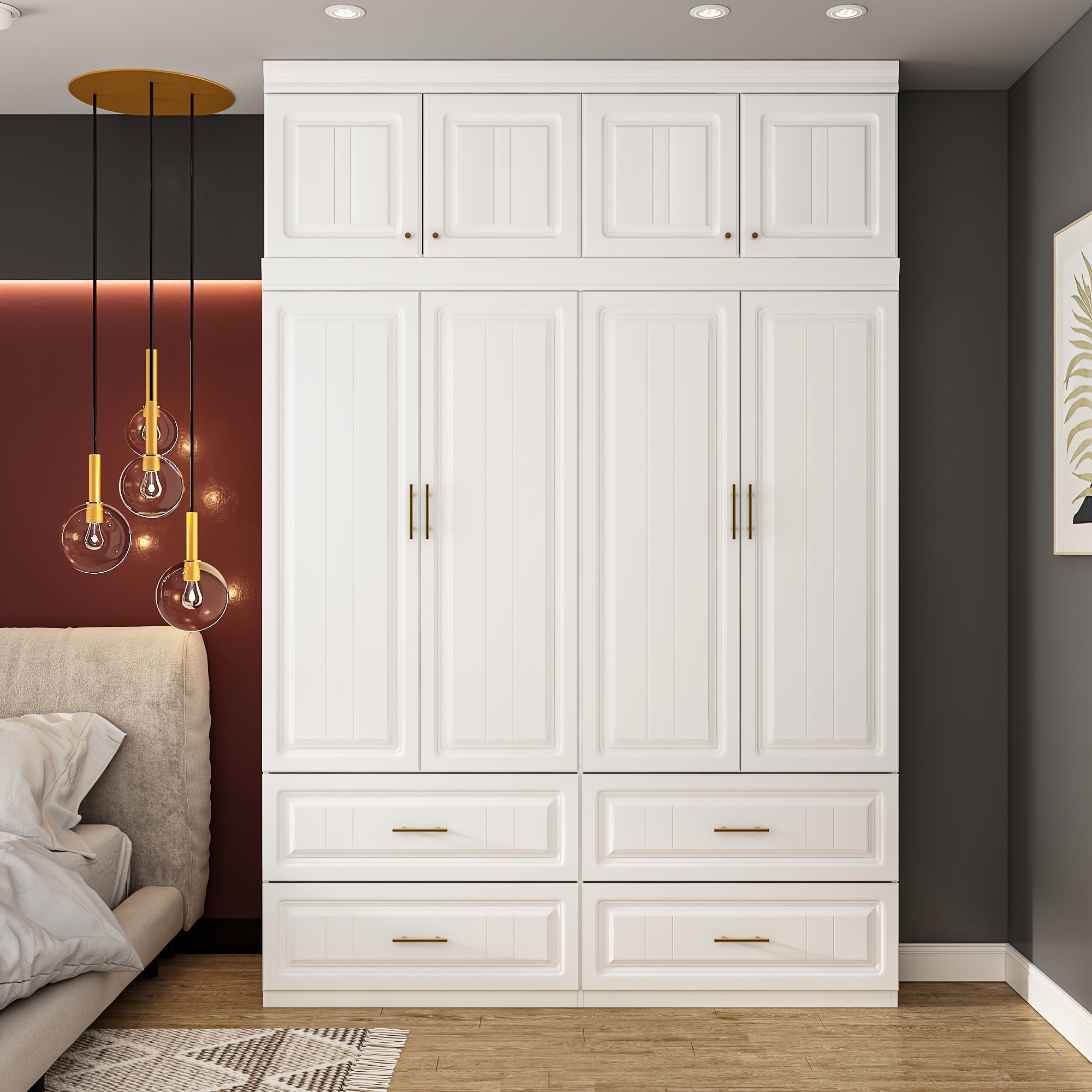 Closet Storage, Contemporary Wardrobe With Drawers For Streamlined Storage Solutions