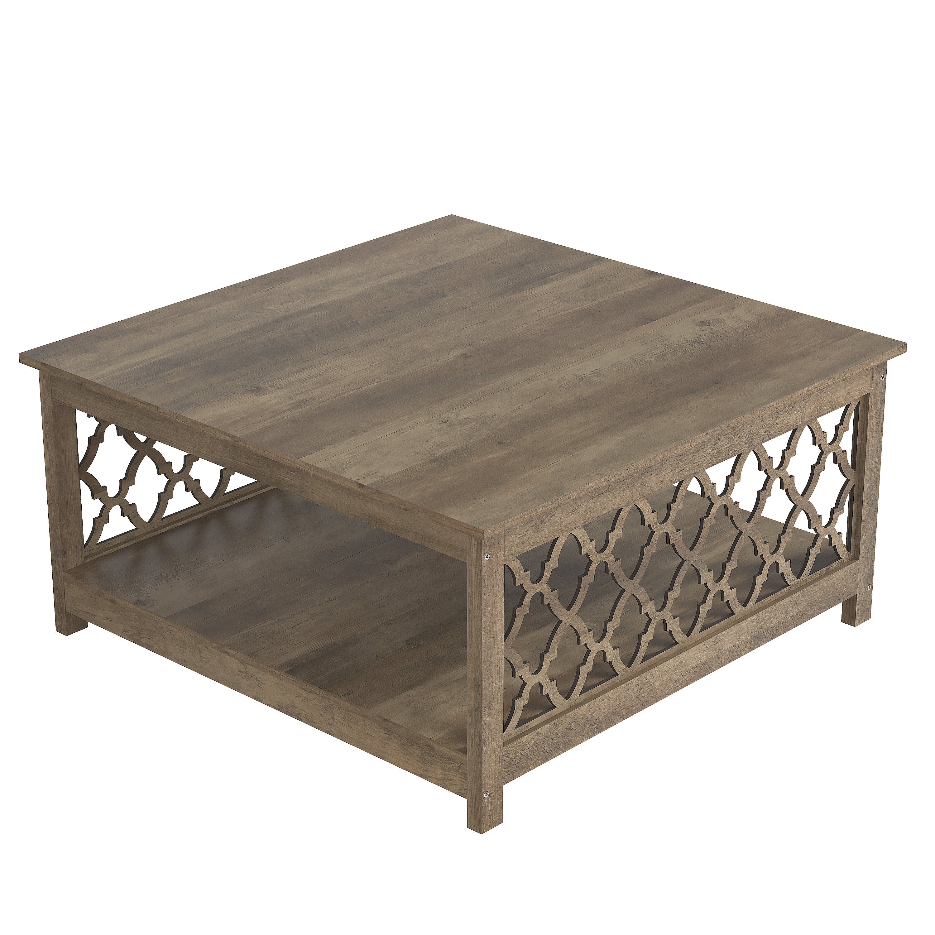 Square Wood Top Coffee Table