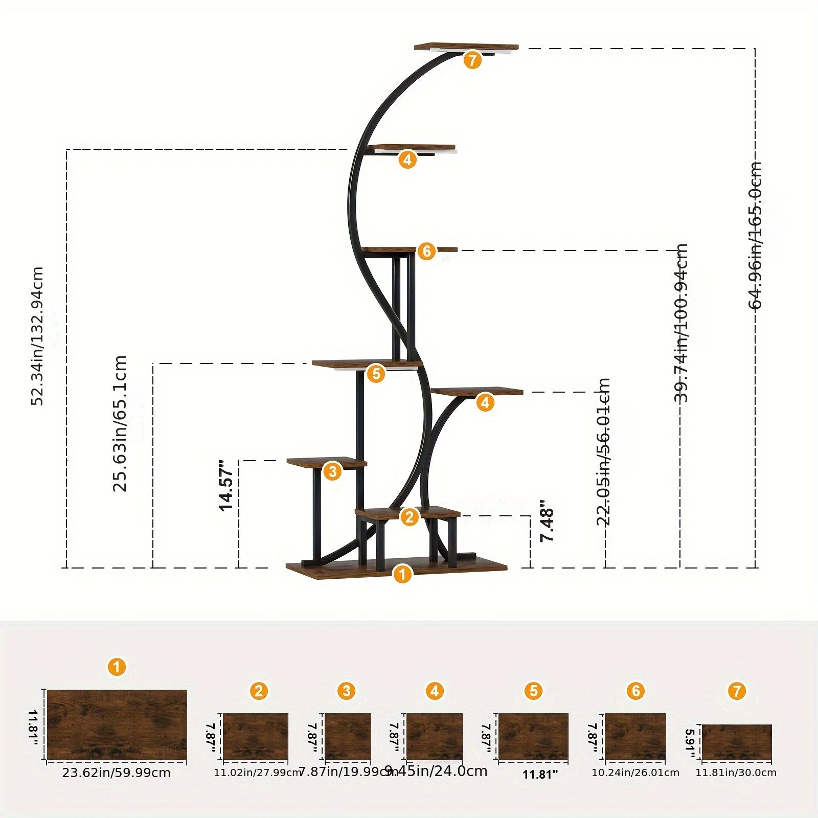 Plant Stand Indoor With Grow Light, 8 Tiered Metal Plant Shelf Indoor, 65'' Tall Plant Stands For Indoor Plants Multiple, Flower Stands For Indoor Plants Living Room, Patio, Balcony