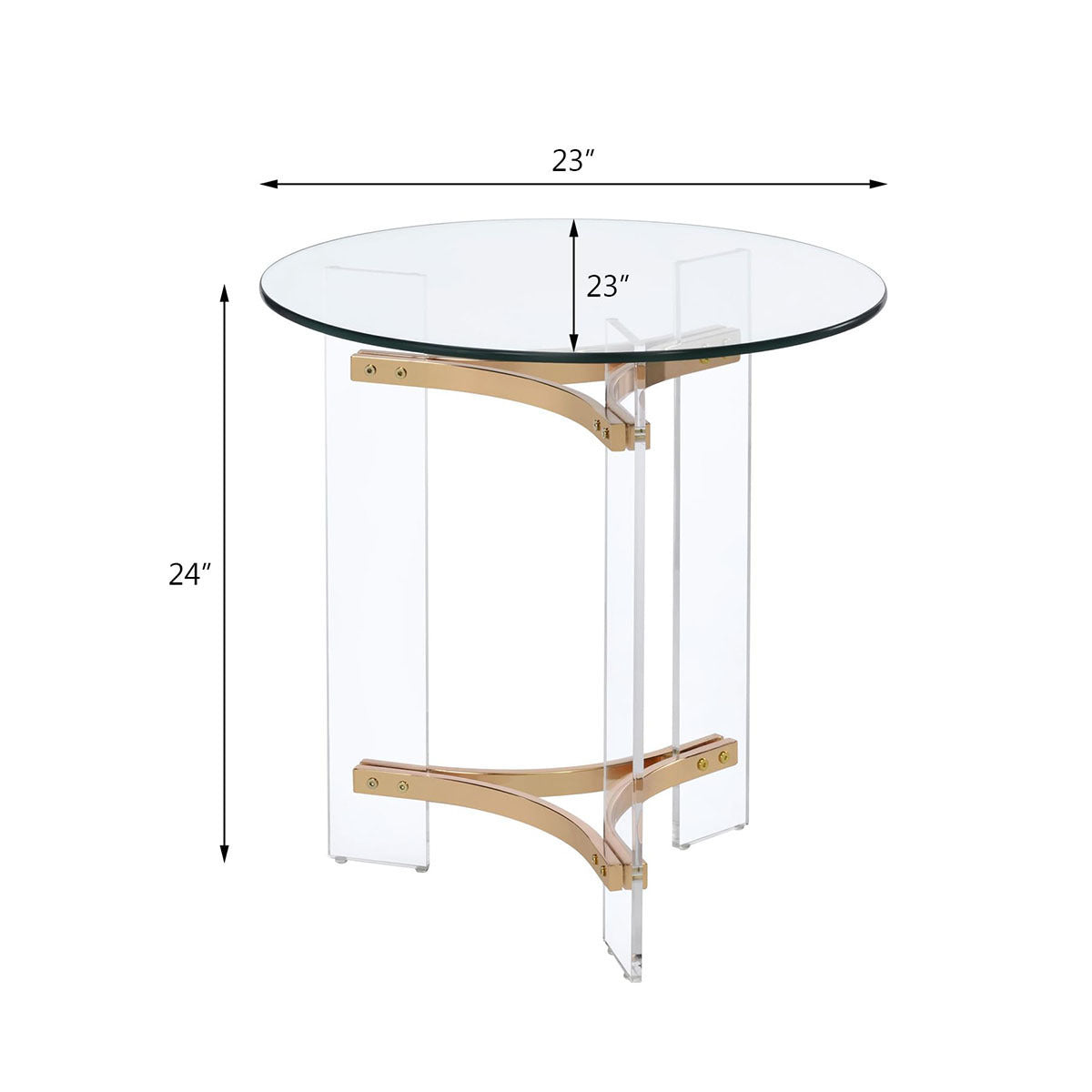 Coffee Table, End Table, Round Coffee Table, Coffee Table Decor, Console Table, Contemporary Coffee Table, Modern Minimalist Round Glass Coffee Table With Gold Stand Design, Suitable For Living Room And Office, Clear