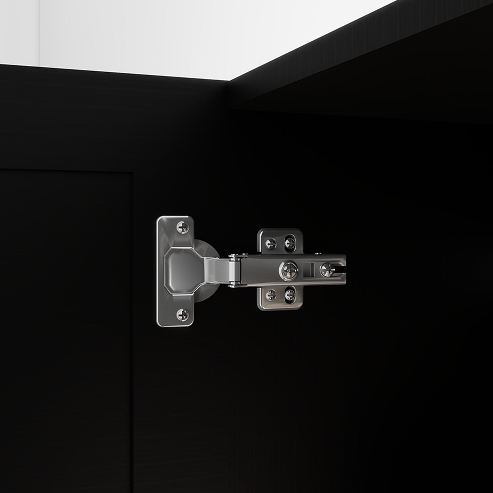 Modern Black Wooden Wardrobe Armoire with Drawer & Shelves - Waterproof Free-Standing Closet Storage Cabinet