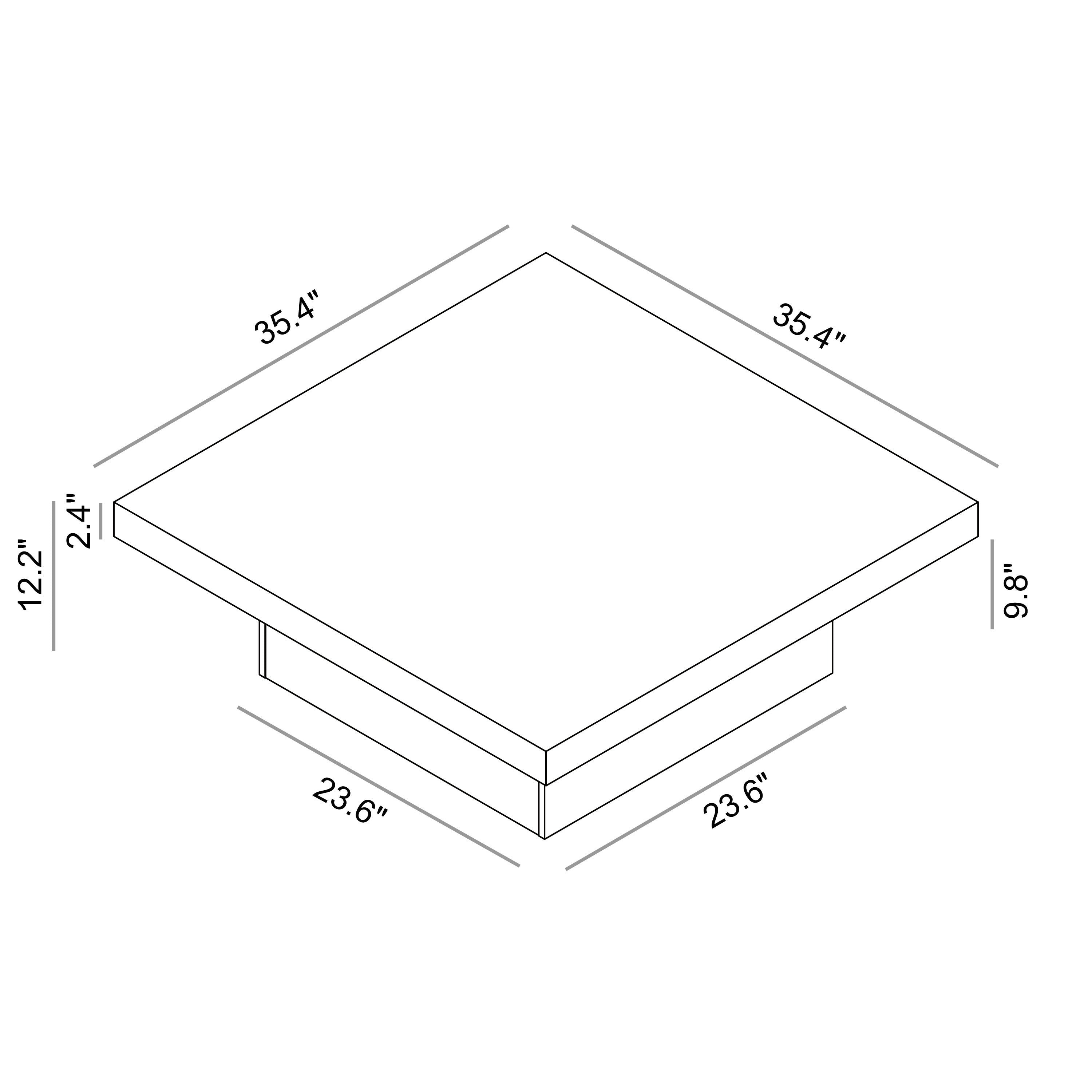Square Wood Top Coffee Table Garden Houses - Coffee Tables Westberry Furniture
