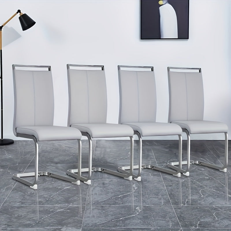 Modern Dining Chairs Set of 4 Side Dining Room Chairs Kitchen Chairs with Faux Leather Padded Seat High Back Chairs
