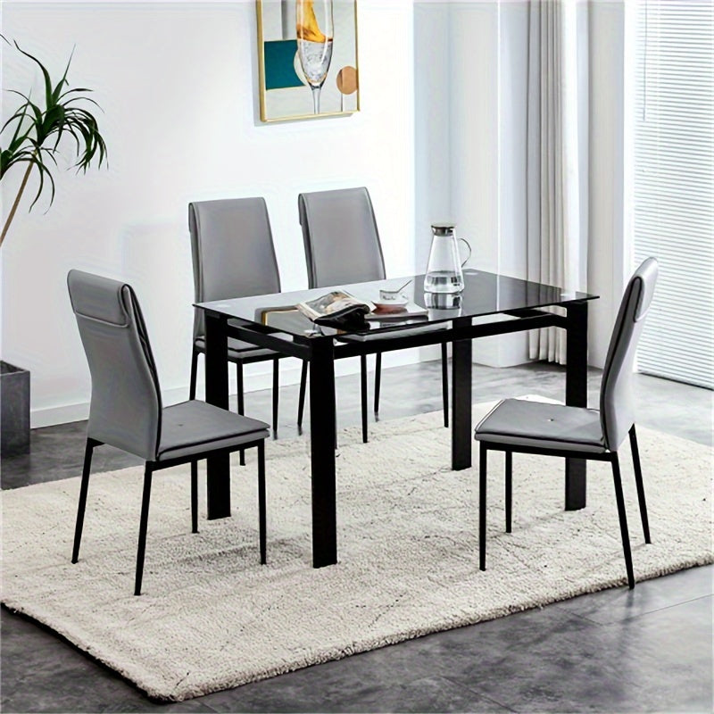 Dining Chairs Set Of 4, Black Modern Kitchen Chair With Metal Leg