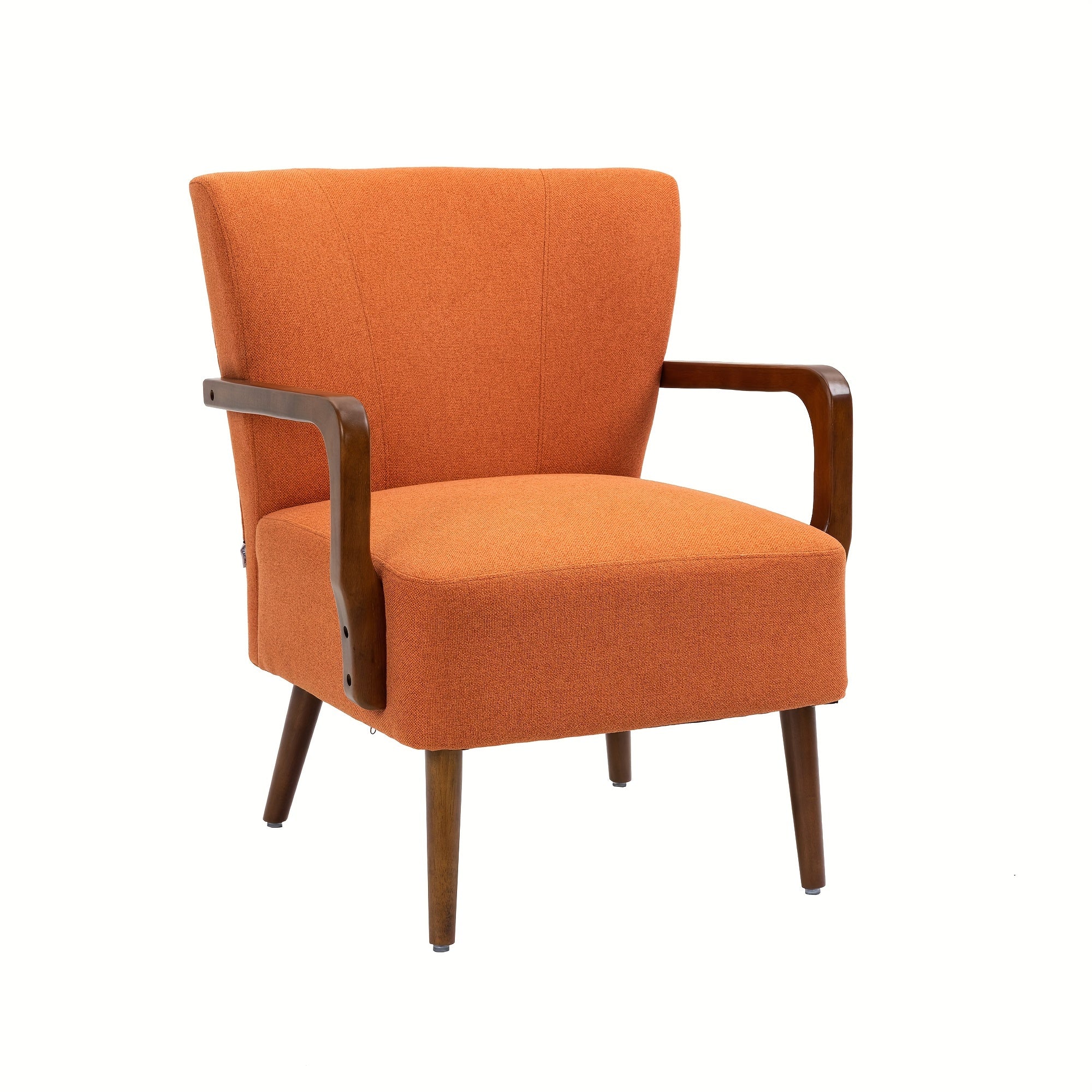 Fabric Accent Chair, Upholstered Leisure Armchair, Mid-Century Modern Chair with Wood legs for Living Room, Bedroom, Balcont