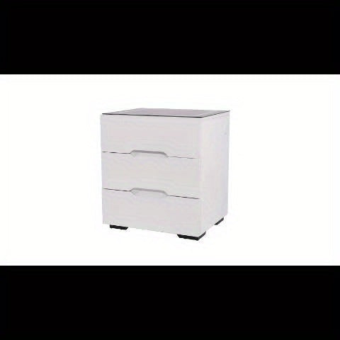 3-Drawer Bedside Cabinet Bedside Cabinet with 3 Drawers Bedroom Side Table Modern Side Table Black - Nightstand