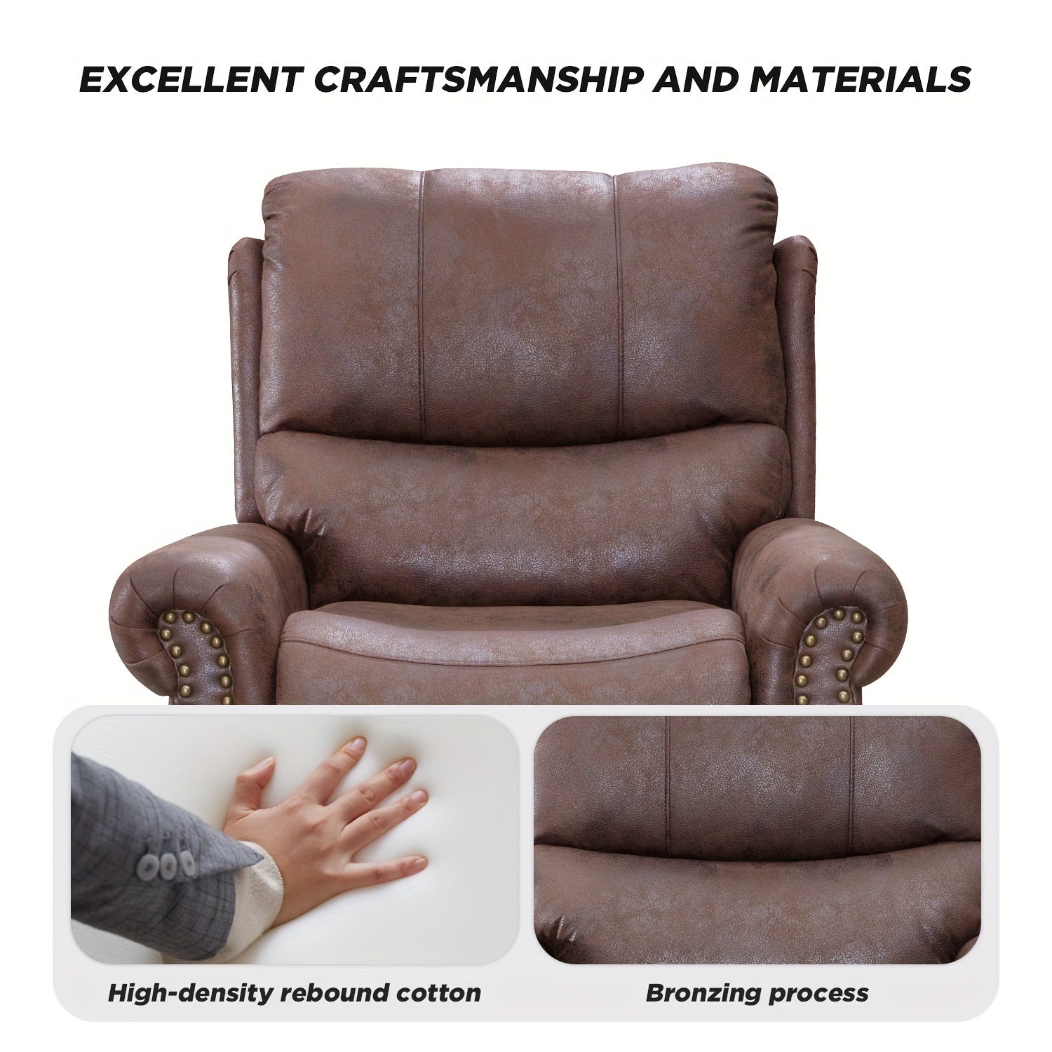 Single Sofa Chair Home Theater Chair Leather Casual Cushioned Chair Ergonomic Footrest Angle Adjustable Sofa