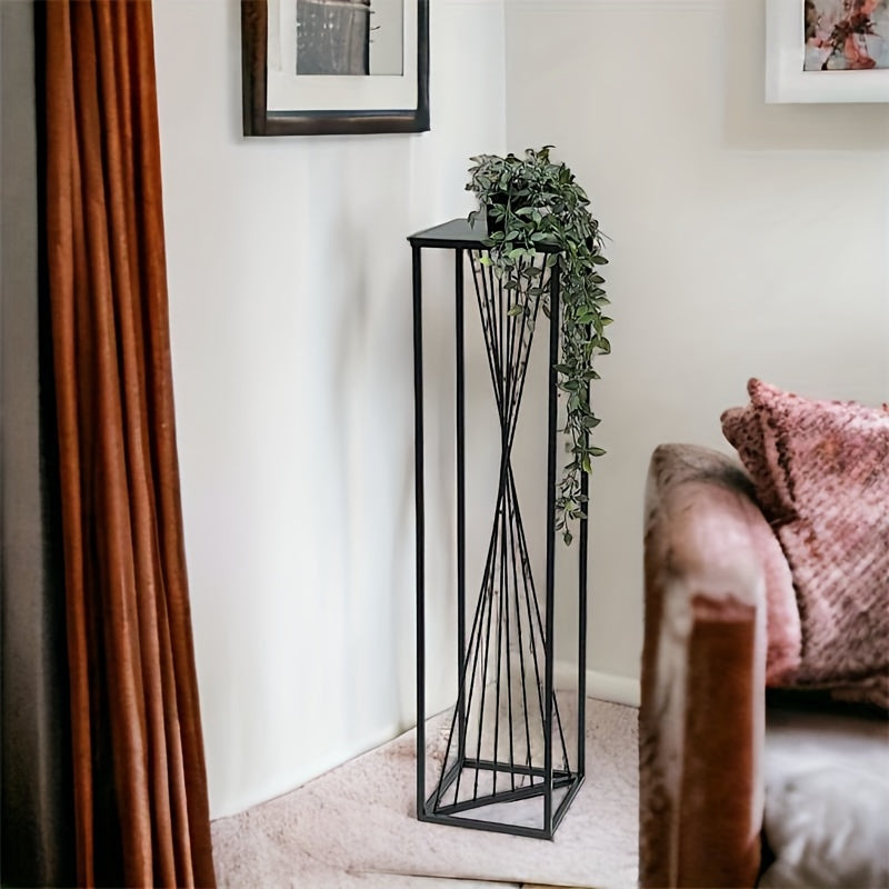 Scandinavian-Inspired Metal Plant Stand - Lightweight, Geometric Design for Indoor & Outdoor Decor, Perfect for Succulents & Potted Plants