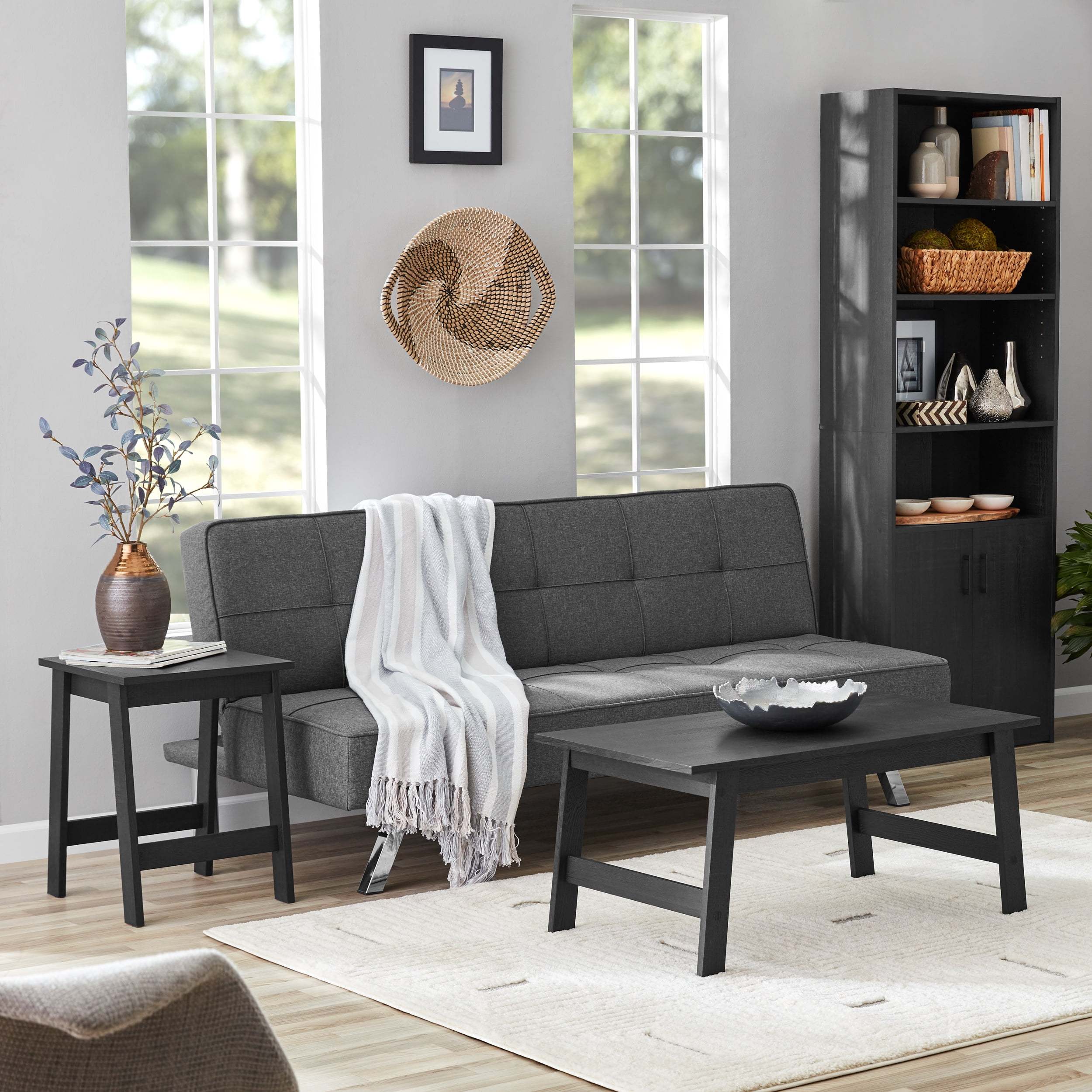 Elegant Black Wooden Coffee Table - Modern Rectangular Design with Storage, Versatile Placement for Living Room & More