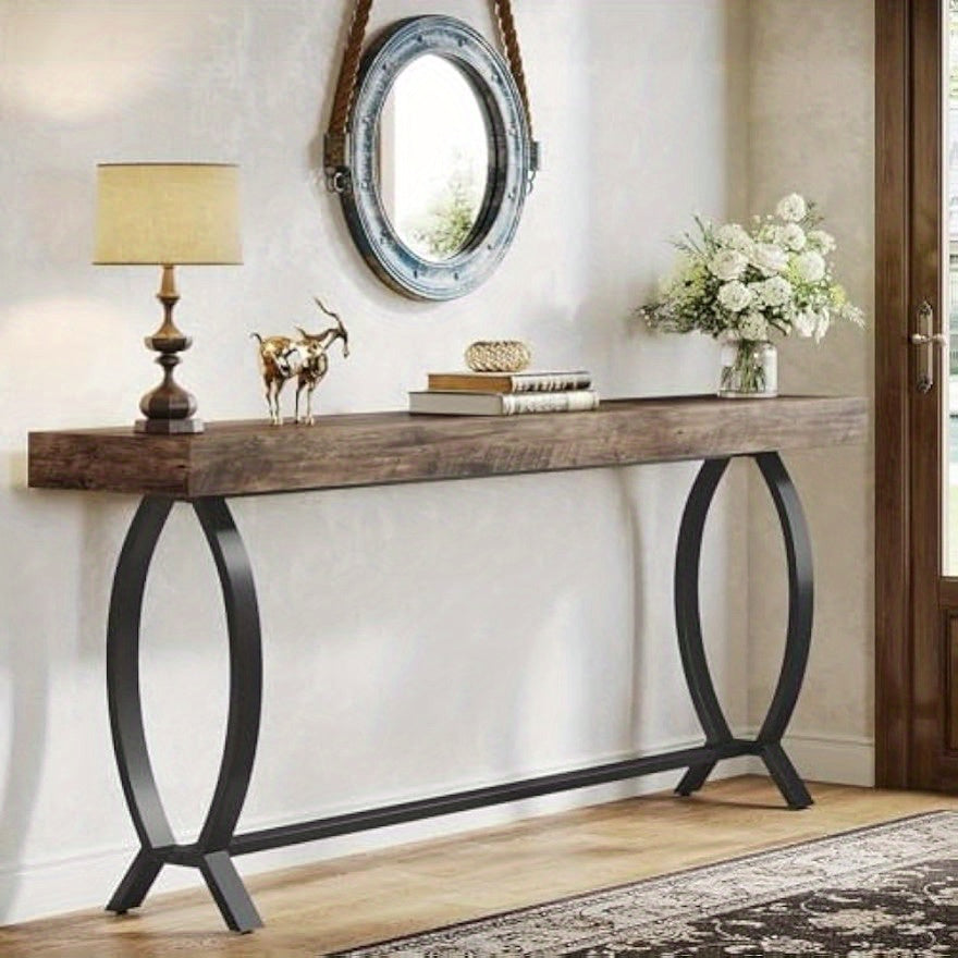 Console Foyer Table for Entryway: 70.87-Inch Narrow Long Entryway Entry Table, Farmhouse Sofa Table Behind Couch with Metal Legs, Entrance Table for Hallway, Living Room, Deck Boxes