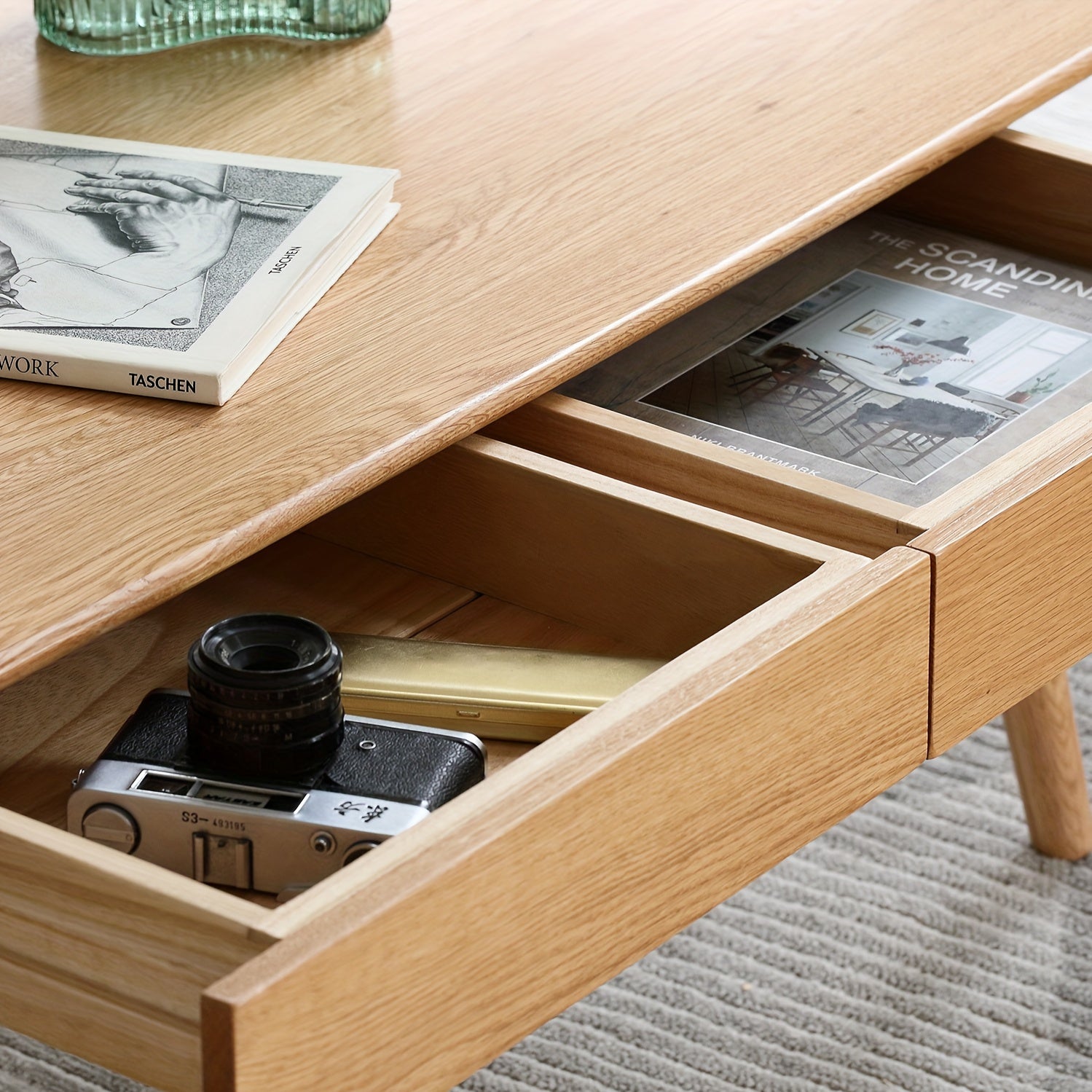 Center Table Low Table 100% Solid Wood Top Plate Desk Coffee Table Width 100 X Depth 50 X Height 17.32 inch Study Desk