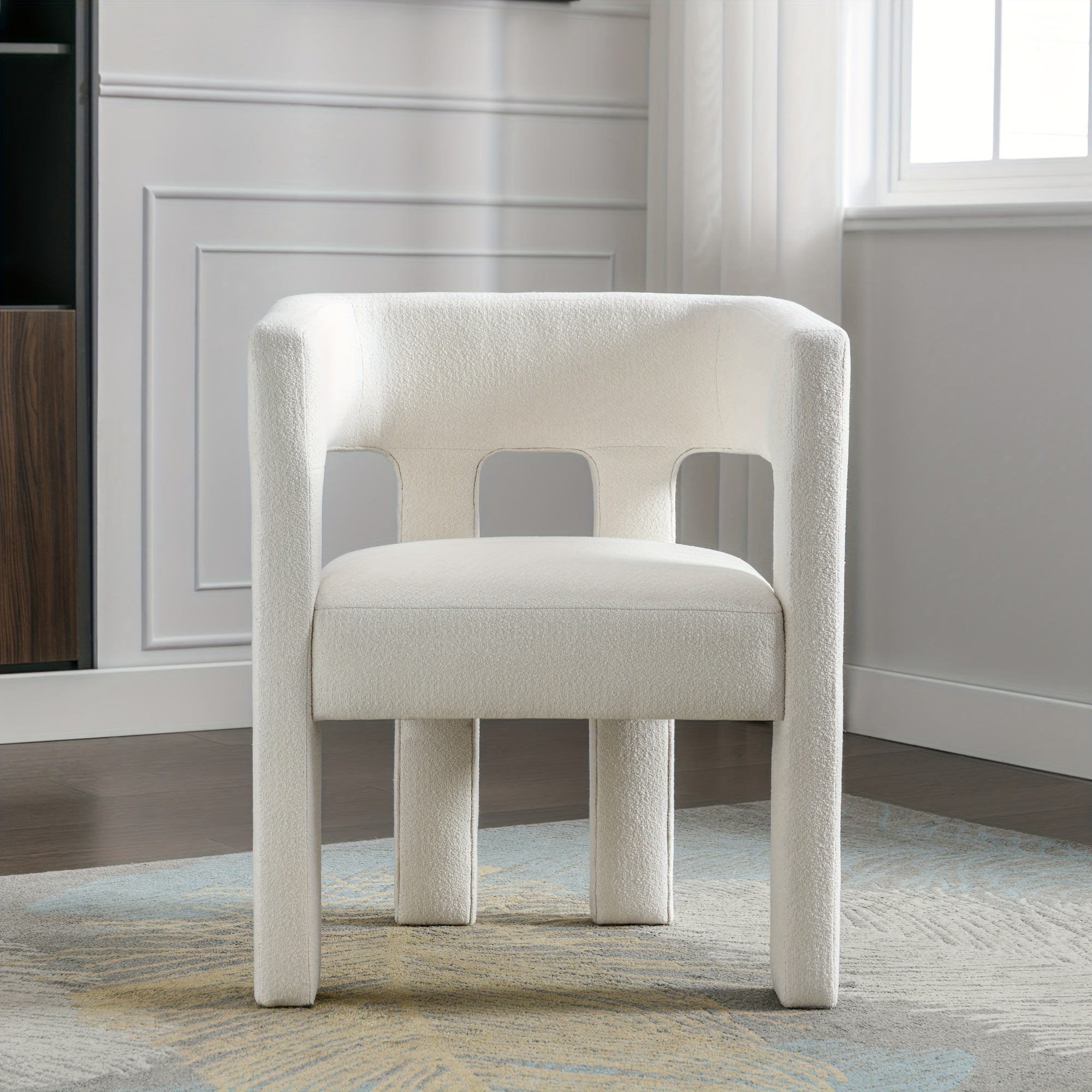 1pc Beige Velvet Accent Chair - Queen Anne Back, Ergonomic, Wooden, Artificial Board & Filled, Spot-Clean, Non-Adjustable, Ideal for Living Room, Bedroom, Dining - No Electricity Needed