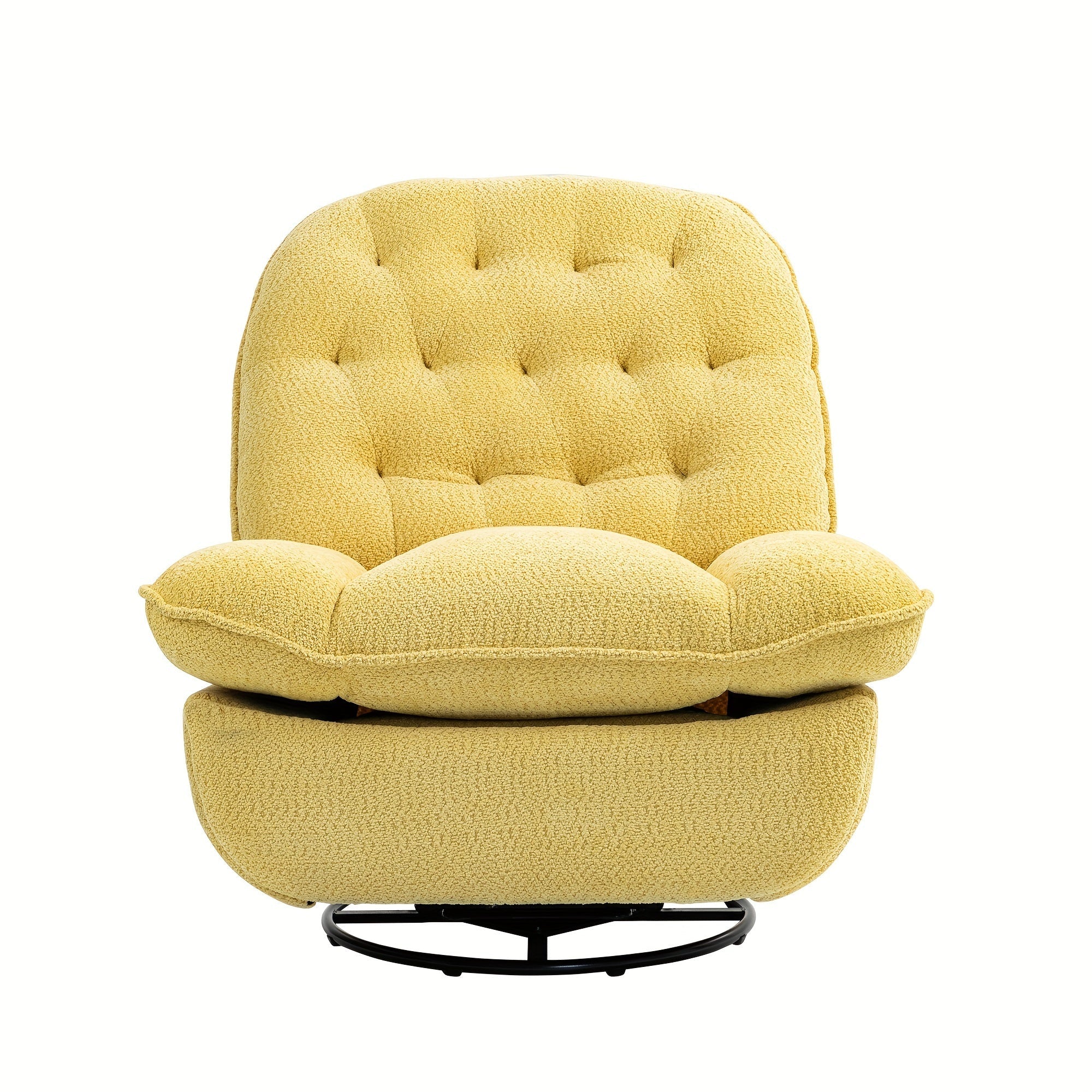 Swivel Reclining Sofa Chair Swivel Rocker Recliner Chair, Manual Fabric Glider Nursery Recliner Chair, Single Rocking Modern Sofa Home Theater Seating For Living Room, Bedroom, Nursery - Beige