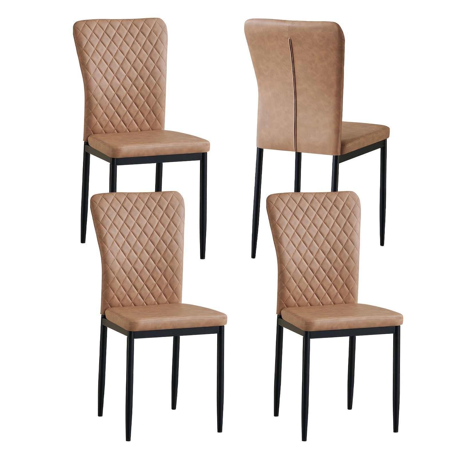 Black Velvet Dining Chairs Set Of 4 Kitchen & Dining Room Chairs High Back Kitchen Living Room Chairs Metal Frame Modern Lattice Design Set Of 6 Brown Living Room Chairs Dining Chairs with Suede, High Back, Metal Frame And Mo