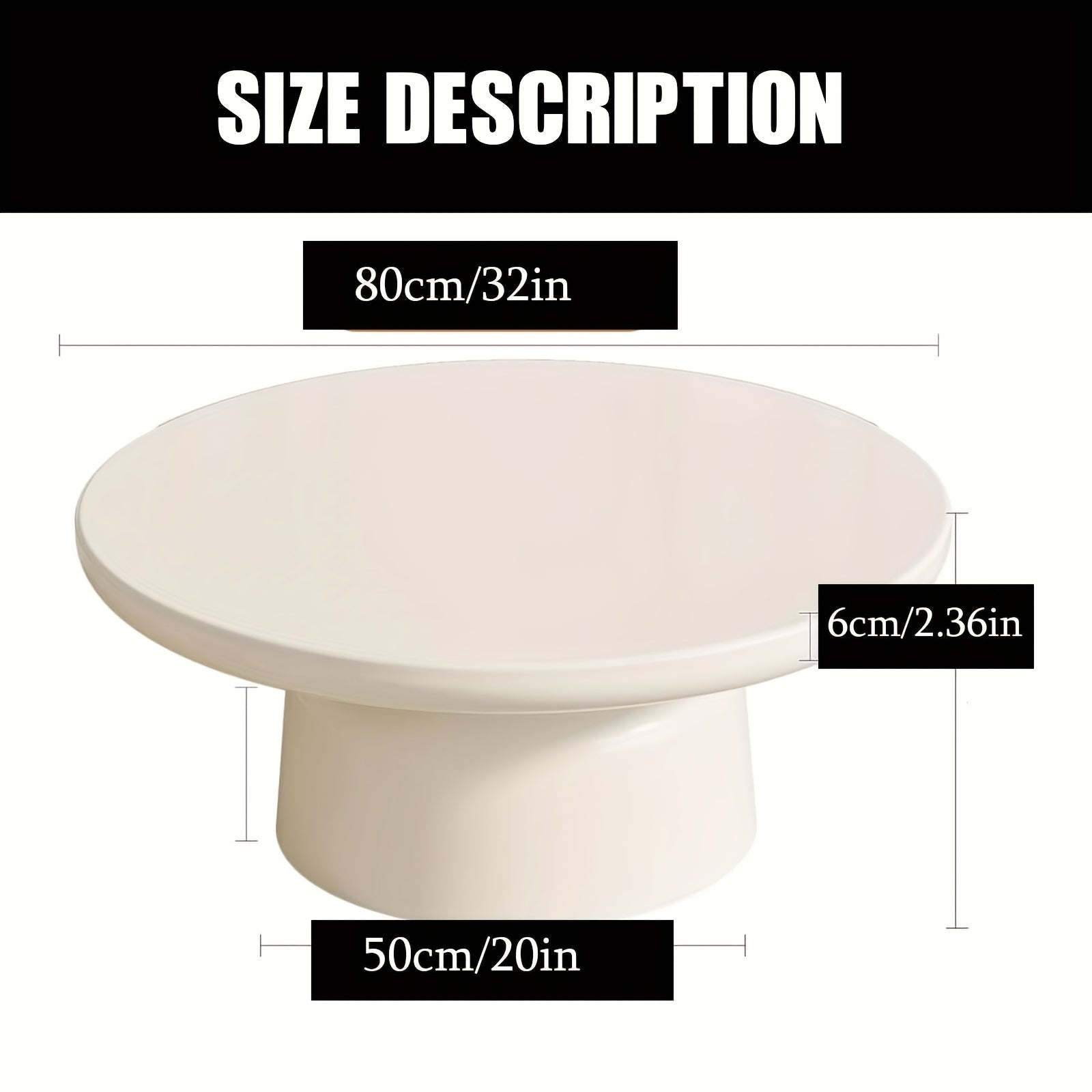 1pc Contemporary Oval Coffee Table, Modern Irregular Shape, Creamy White, Easy Assembly, No Electricity Required, Stylish Center Table for Living Room and Bedroom