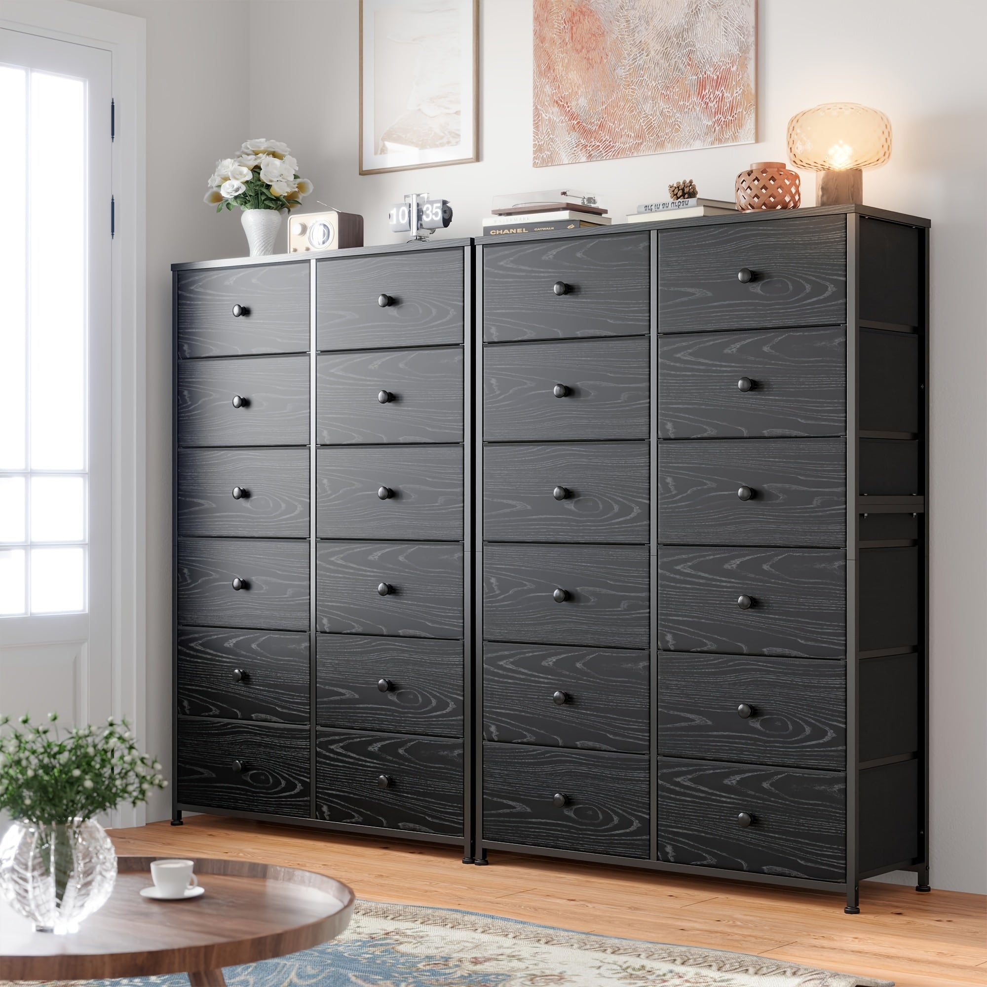 Tall Dresser For Bedroom, 12 Drawer Dresser For Bedroom, Fabric Dresser & Chest Of Drawers For Bedroom Dressers With 12 Large Drawers For Closet Living Room Entryway, 34.7"Dx11.8"Wx52.4"H