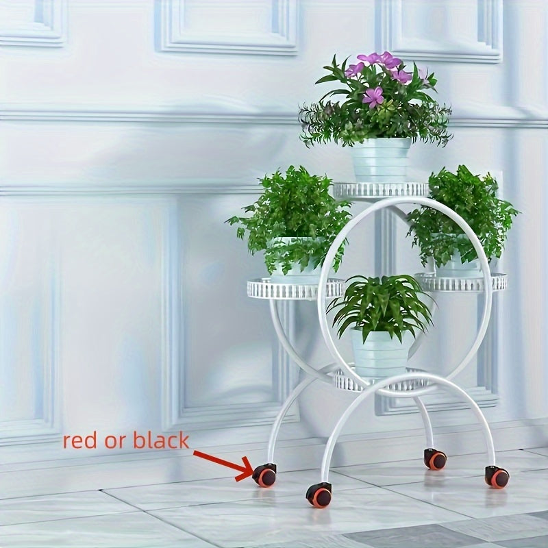 Multi-Layer Creative Round Iron Flower Stand, Floor-Standing Pothos Plant Rack, Innovative Living Room Decorative Flower Pot Holder, Garden Flower Rack.