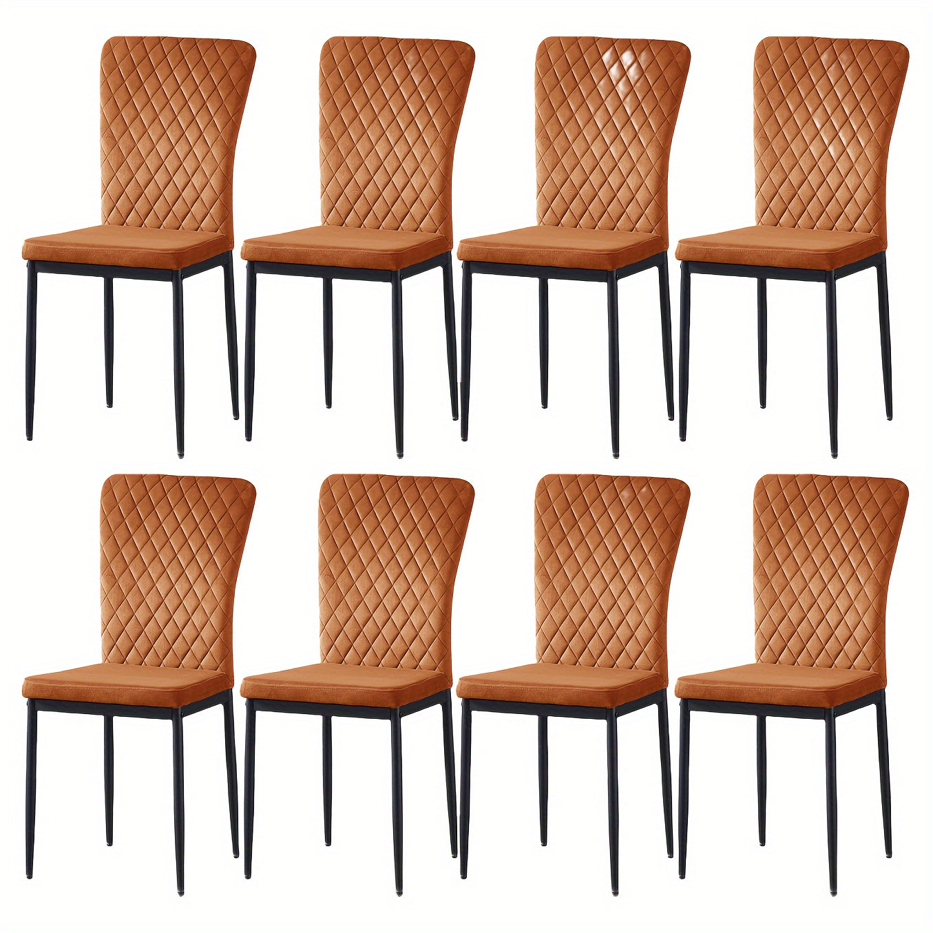 Black Velvet Dining Chairs Set Of 4 Kitchen & Dining Room Chairs High Back Kitchen Living Room Chairs Metal Frame Modern Lattice Design Set Of 6 Brown Living Room Chairs Dining Chairs with Suede, High Back, Metal Frame And Mo