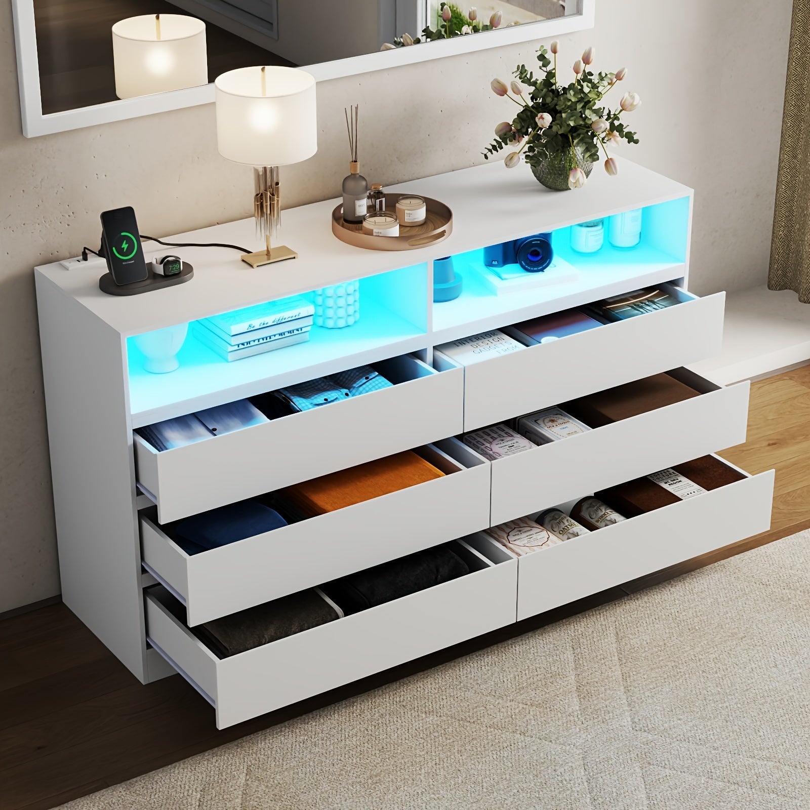 6 Drawer Dresser with for Bedroom Accent Chests of Drawers - Dresser Westberry Furniture