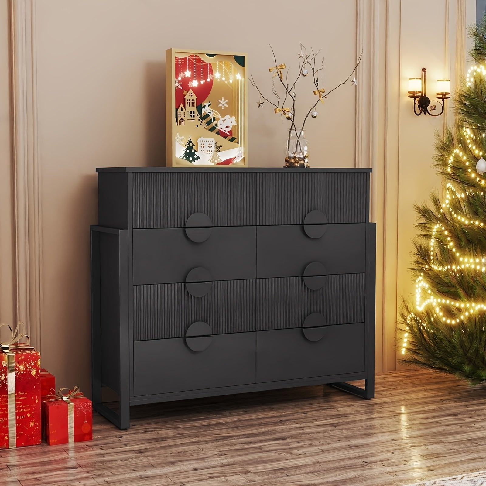 Dressers for Bedroom 4/8 storage compartment Dresser Chest Of Drawers with Metal Frame Storage Organizer Unit