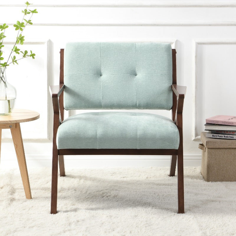 Mid-Century Modern Accent Chair, 30" with Plush Cushions, Angled Arms, Sturdy Frame, Ideal for Living, Bedroom, Office