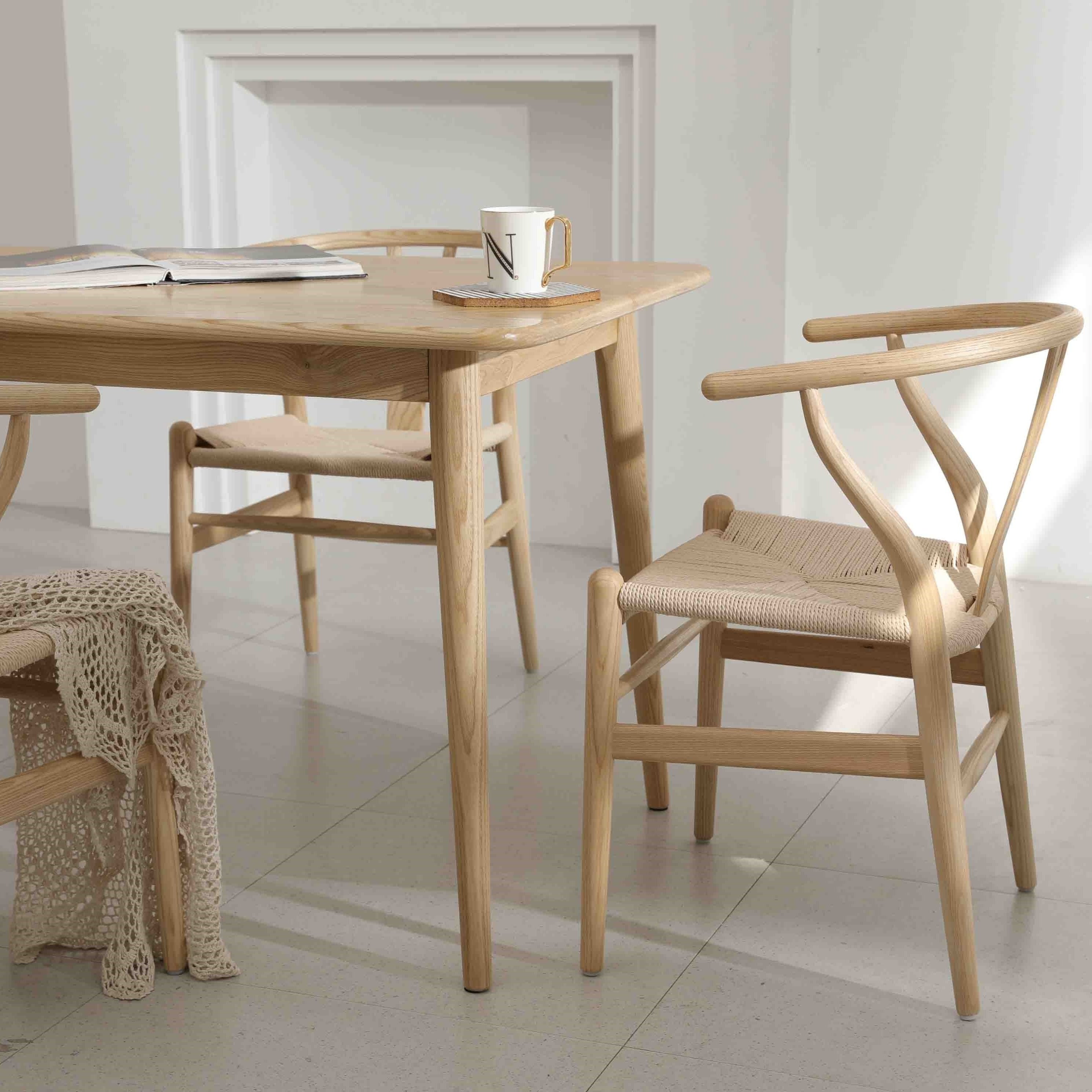 Ash Wood Hans Wegner/ Danish/Professional Factory Y-Chair Solid Wood Dining Chairs Wishbone Chair