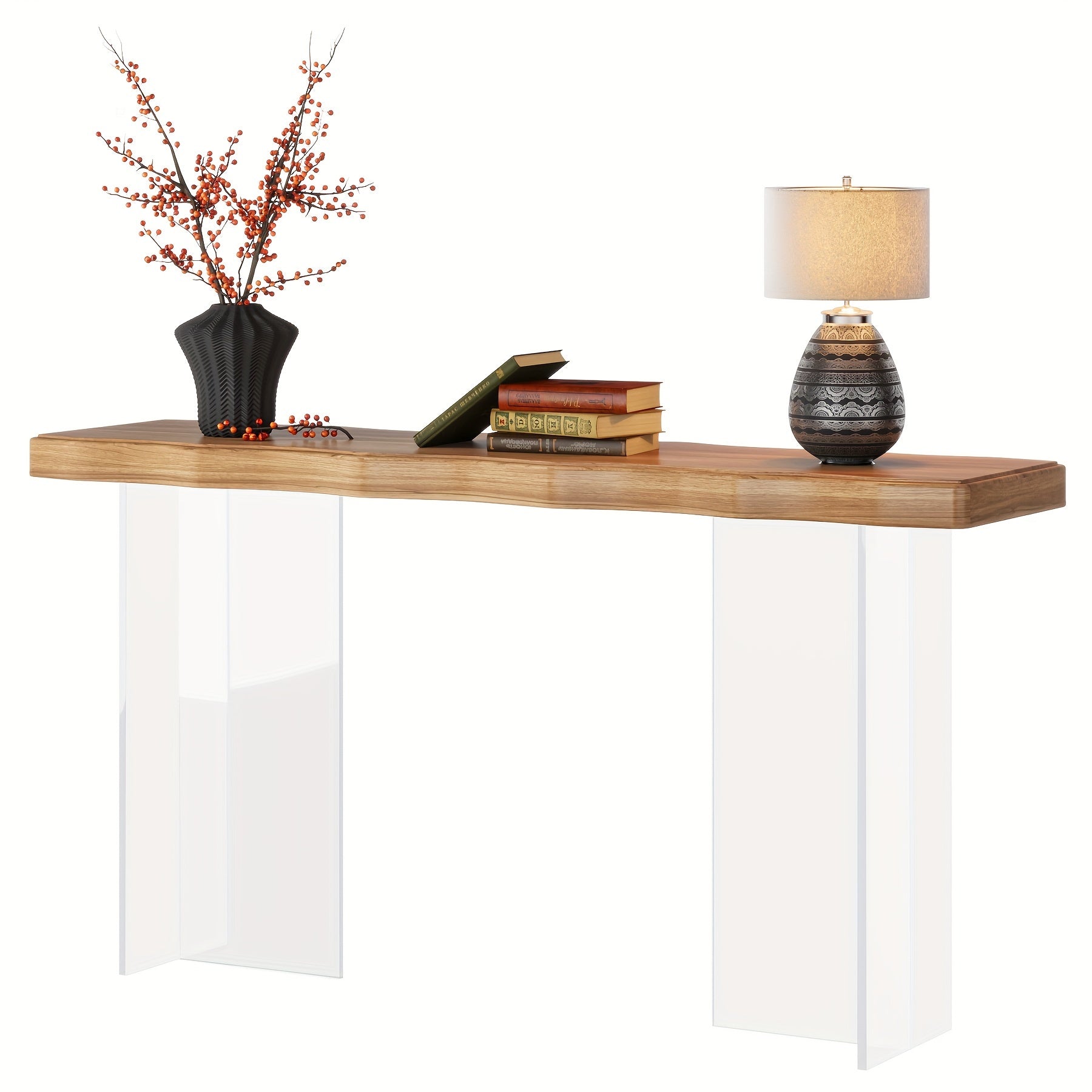 New trend 47 inches, acrylic leg narrow sofa table, transparent leg console table for entryway living room