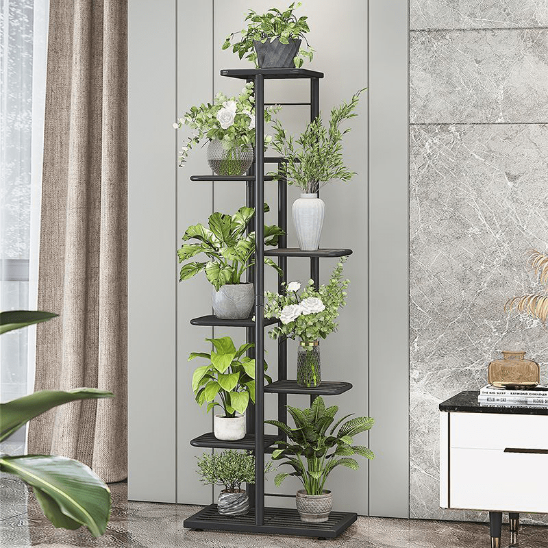 3-Tier Black Metal Plant Stand - Waterproof, No Assembly Required, Perfect for Indoor & Outdoor Garden Decor, Ideal for Home & Patio, Outdoor Patio Decor, Garden Houses