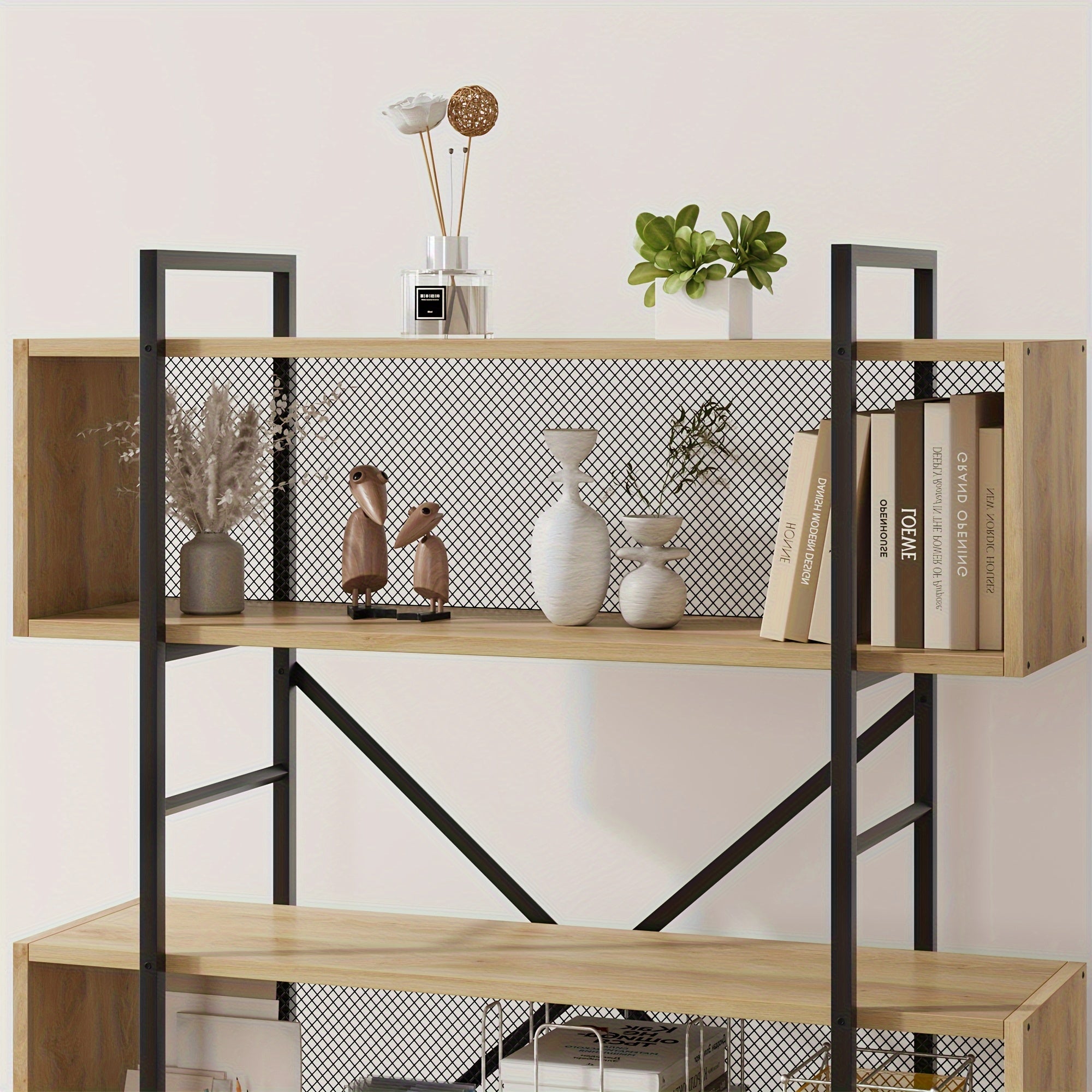 6 Tier Bookshelf with Storage 180cm Tall Industrial Book Shelf with Open Display Bookshelves 6 Shelf Bookcase
