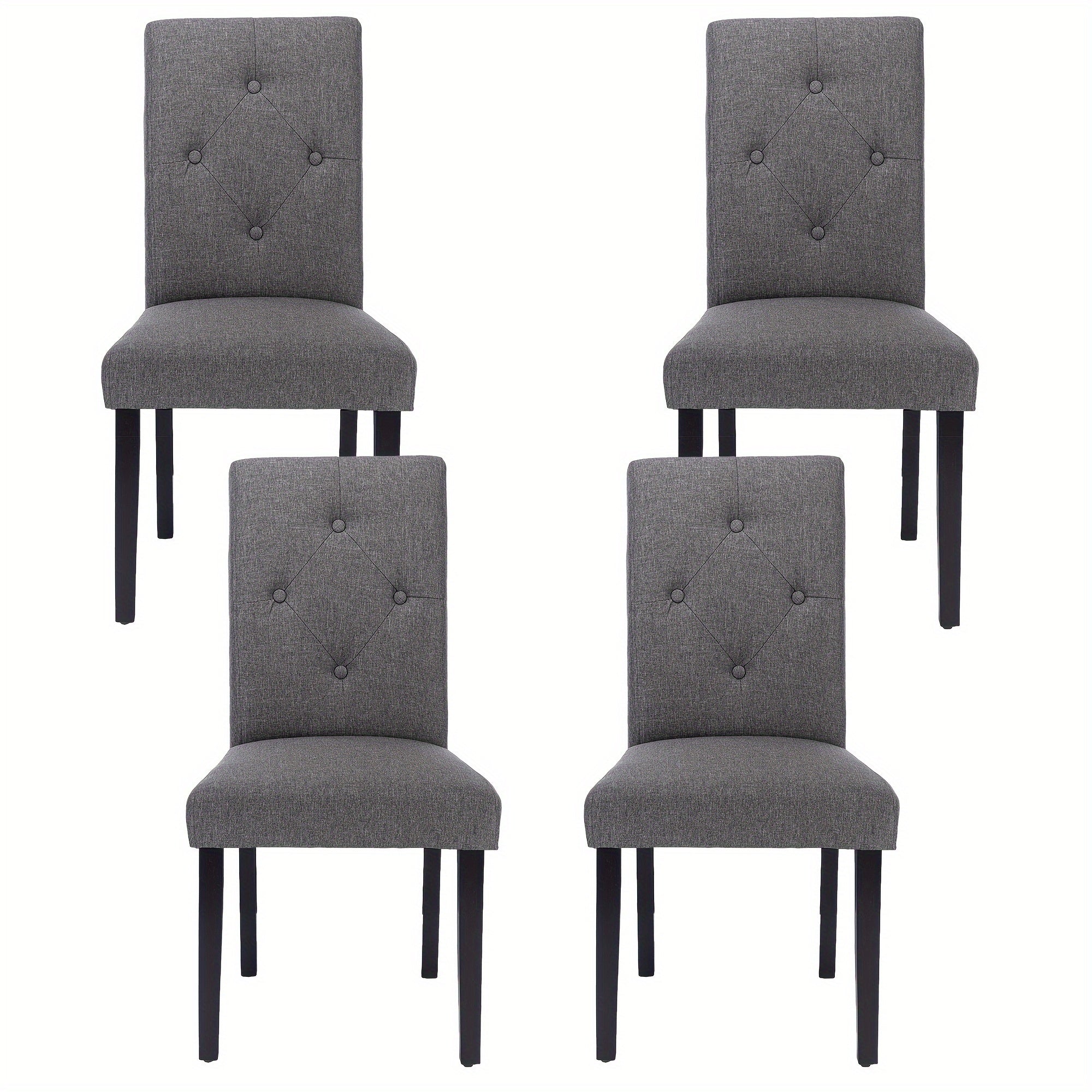 Modern Fabric Upholstered Dining Chairs Set of 2/4 with Wood Legs and High Back for Kitchen Dining Room Living Room