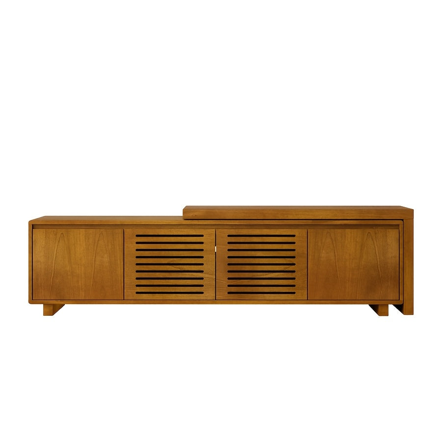Mid-Century Modern Extendable TV Stand Wood-Based Panel & Hardwood Entertainment Center Farmhouse Media Console