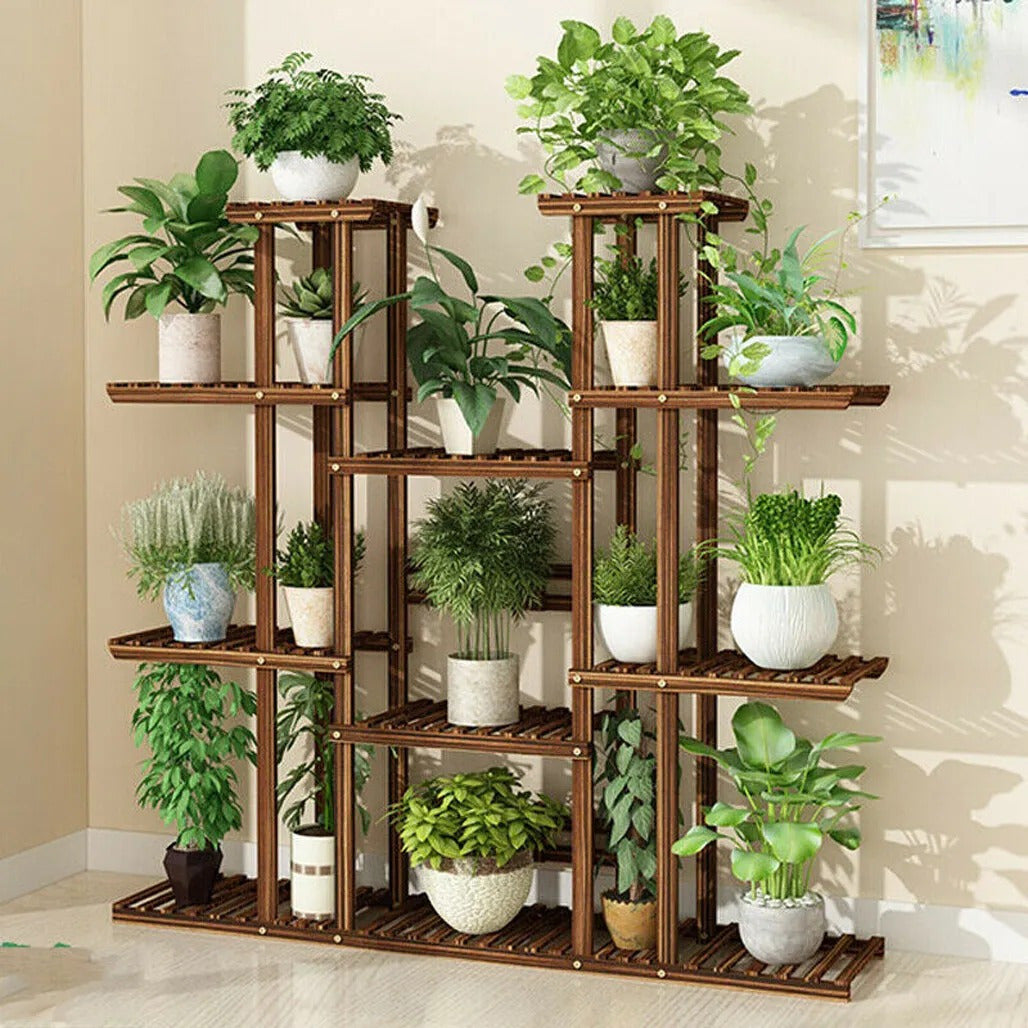 Simple Trending Plant Stand Indoor Outdoor, Heavy Duty 7 Tiered Hanging Plant Shelf for Multiple Flower Planter Holder Tall Large Rack Potted Holder Rack Multiple Flower Pot Stand Heavy Duty Plant Shelf Plant Round Supports R