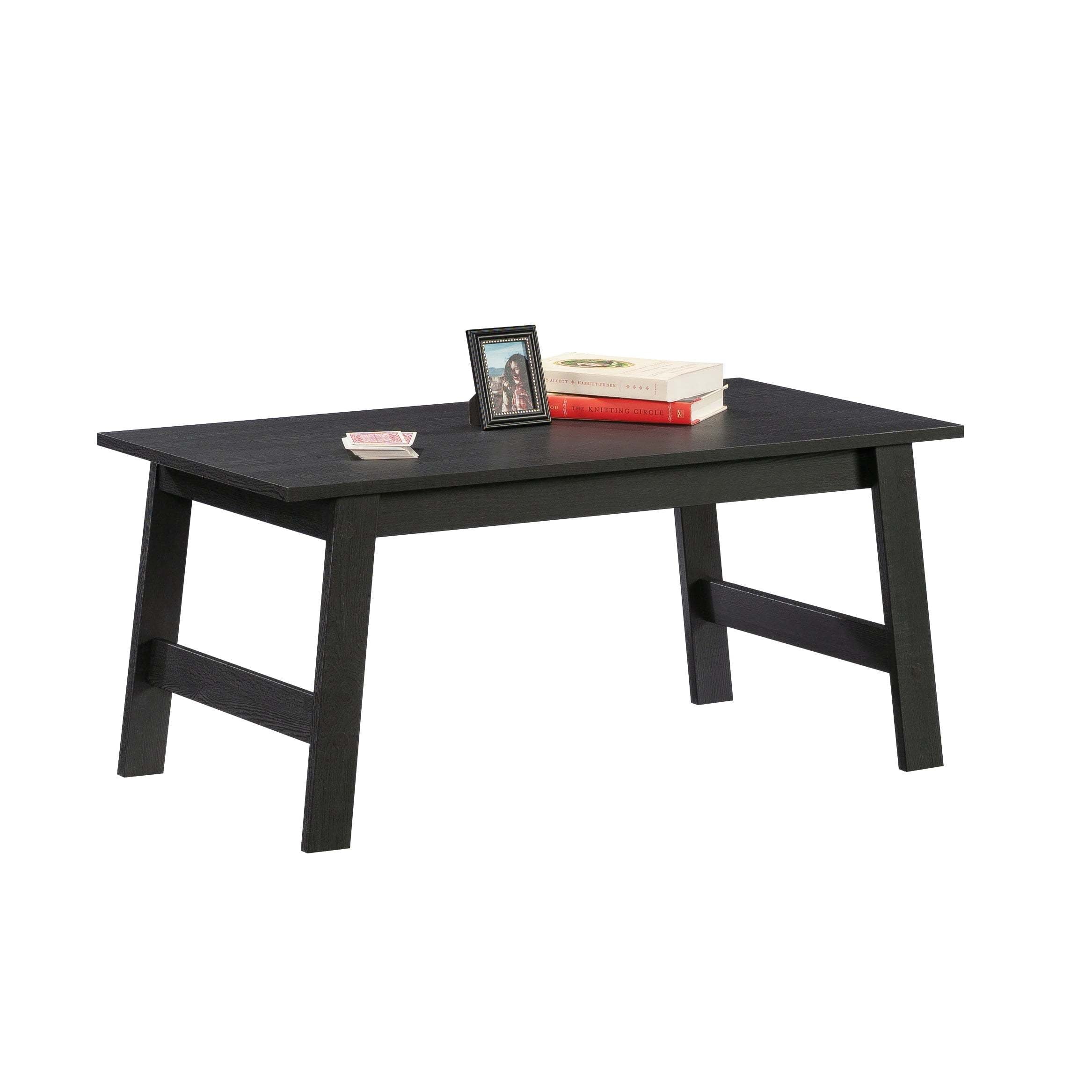 Elegant Black Wooden Coffee Table - Modern Rectangular Design with Storage, Versatile Placement for Living Room & More