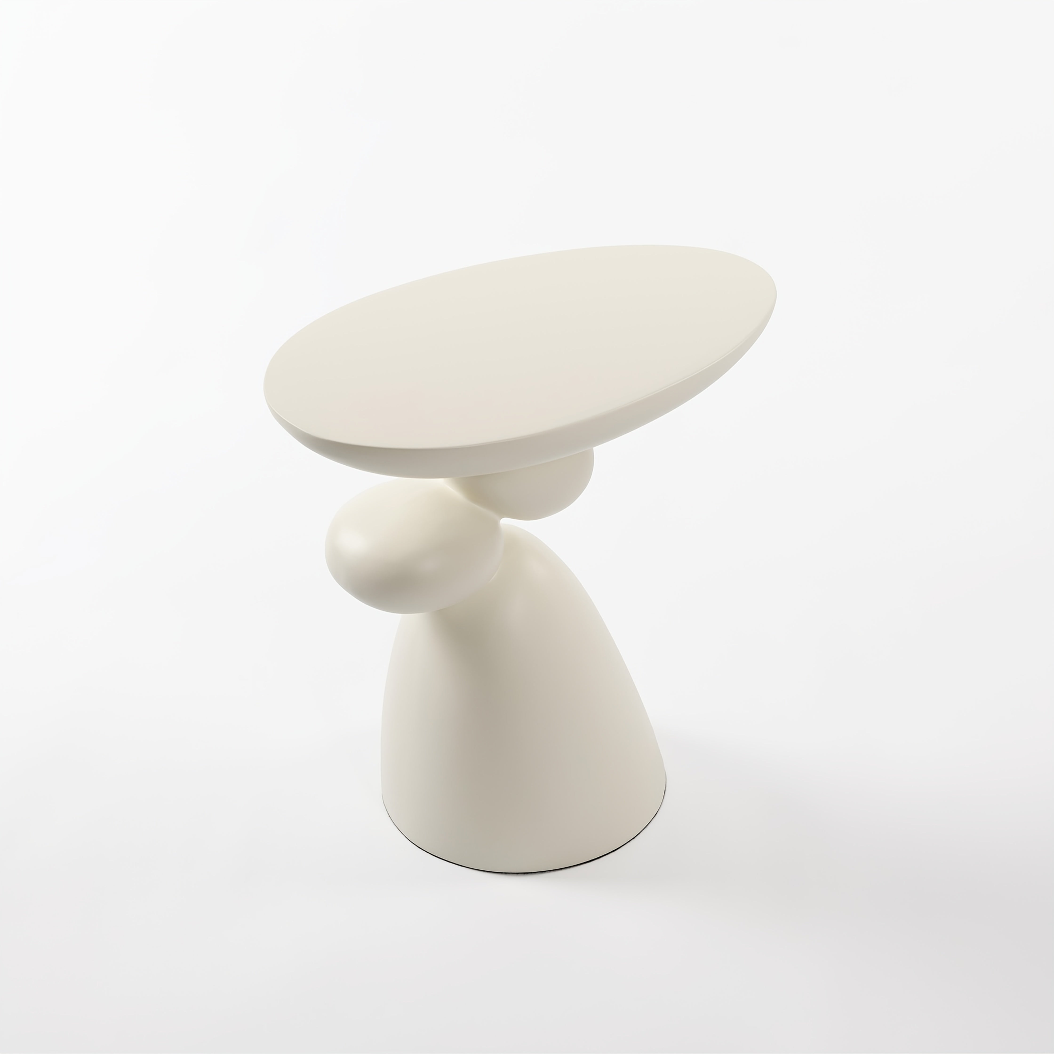 Modern Minimalist Fiberglass End Table - Lucky Stone Design, Perfect for Living Room, Bedroom, or Guest Room Decor