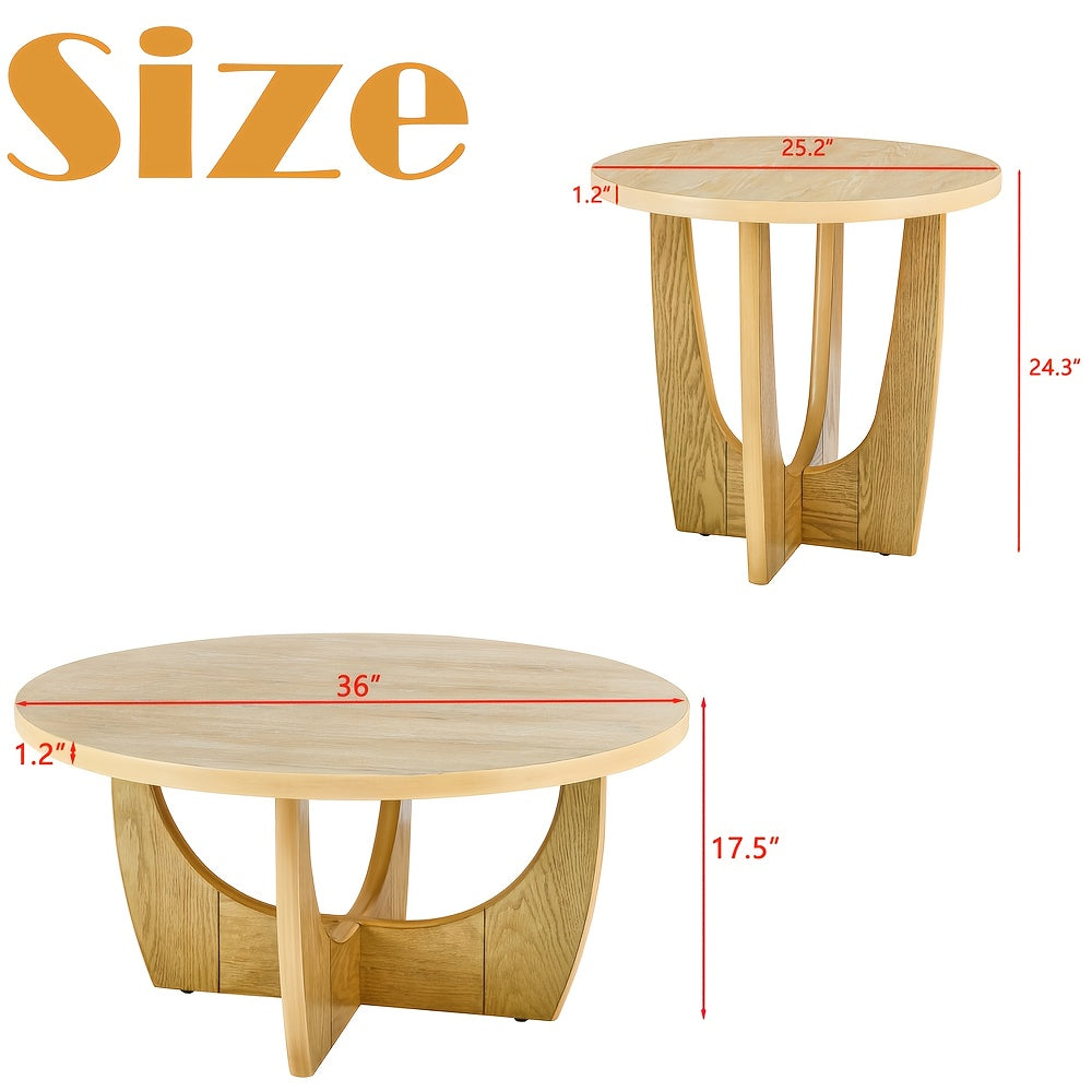 Round Coffee Table 91cm Round Wooden Small Table Suitable for Bedrooms Living Rooms Reception Rooms A Small Sofa Side