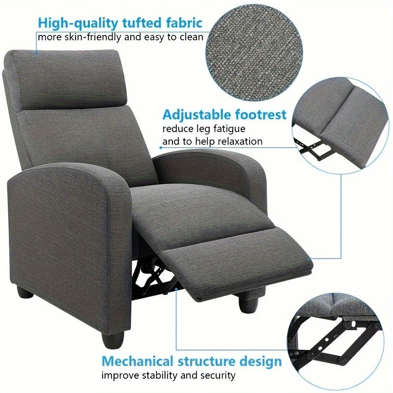 1pc Electric Massage Chair, Adjustable Angle, Linen Fabric