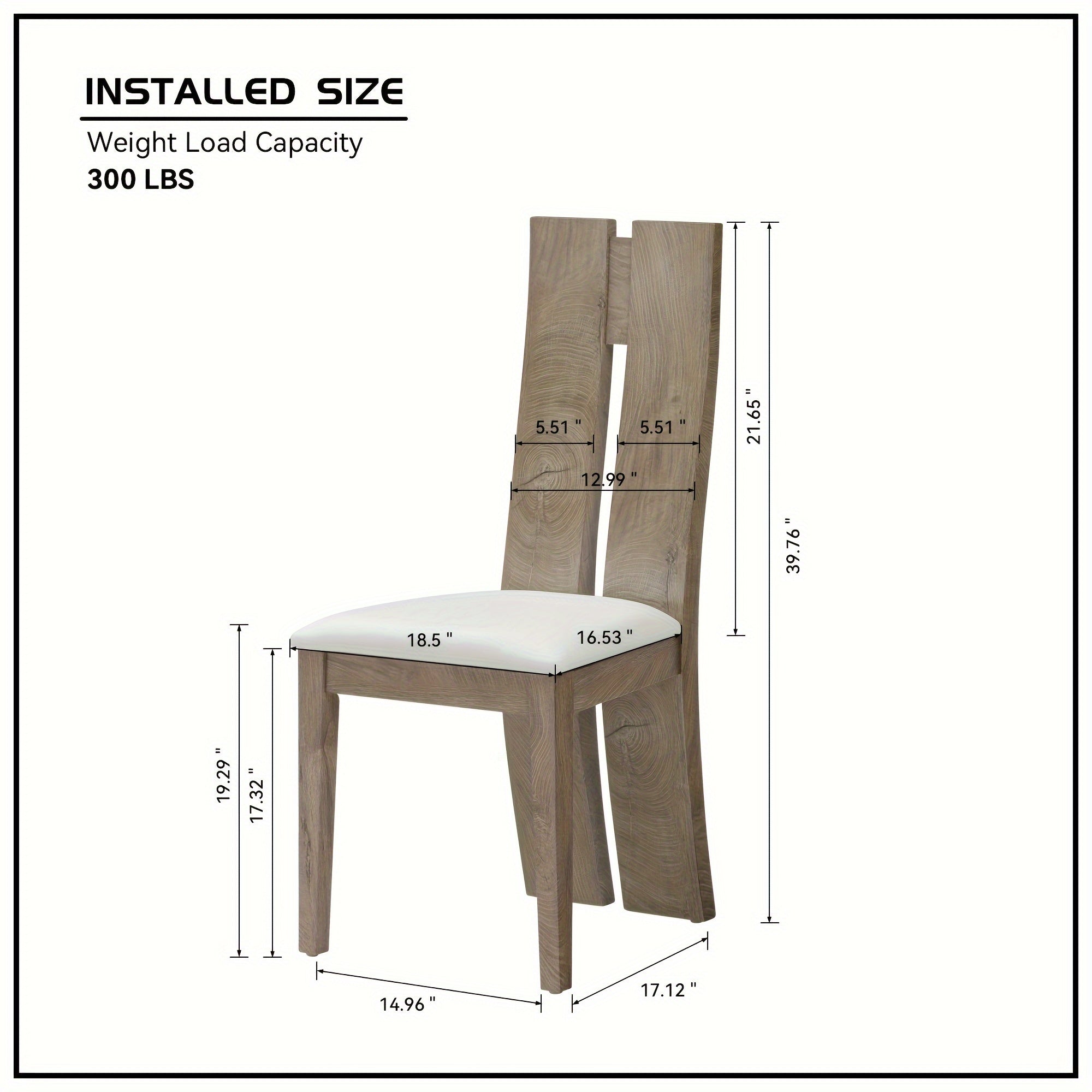 Dining Chair Set Of 2 MDF, Sponge.PU Leather Upholstered Cushion Seat Wooden Back Side Chairs Wood Armless Dining Chairs With High Back.