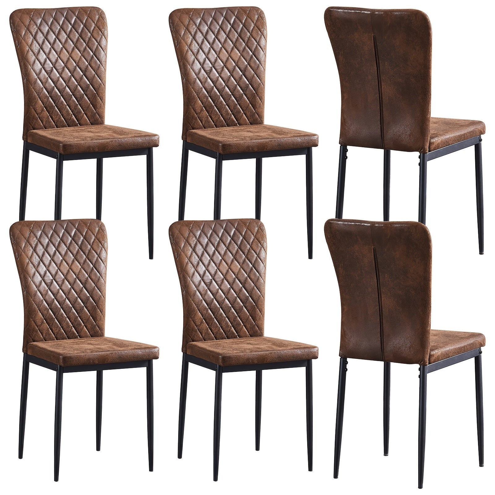 Black Velvet Dining Chairs Set Of 4 Kitchen & Dining Room Chairs High Back Kitchen Living Room Chairs Metal Frame Modern Lattice Design Set Of 6 Brown Living Room Chairs Dining Chairs with Suede, High Back, Metal Frame And Mo