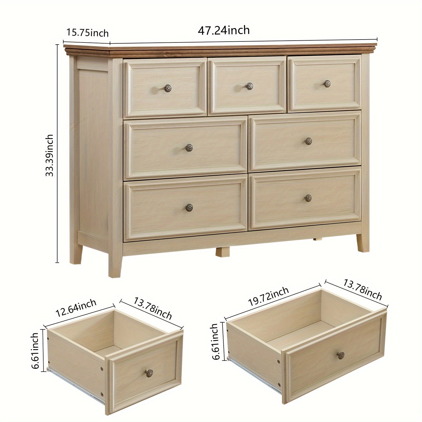 Dresser For Bedroom With 6 Drawers 5 Drawer Tall Chest Of Drawers For Bedroom Beige Wood Modern Storage Cabinet With 7