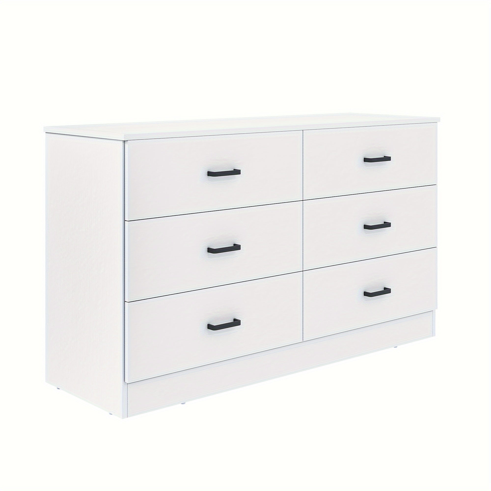 Wood Dresser For Bedroom 6 Drawer Dresser With Metal Handles Light Oak Dresser - White - Dresser Westberry Furniture