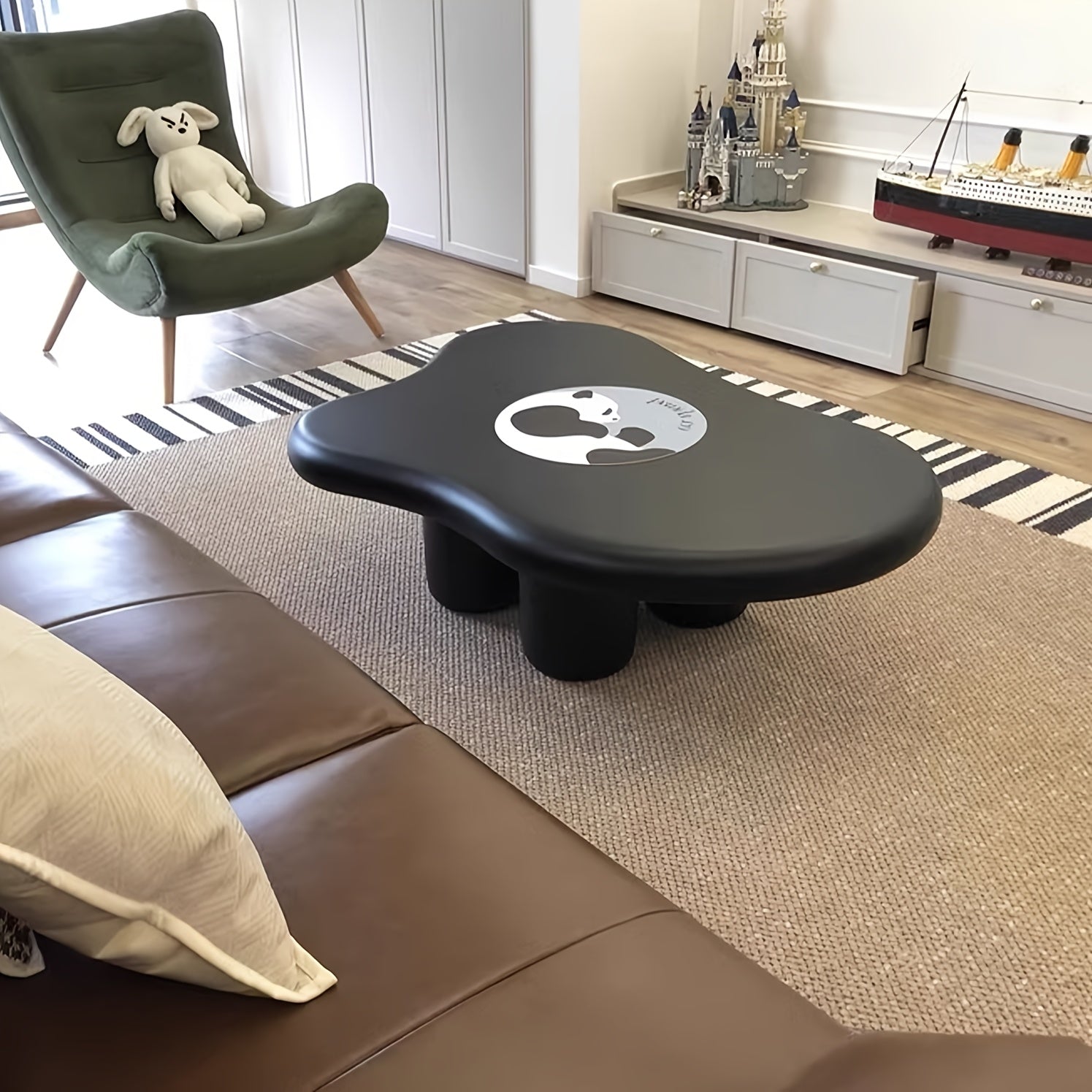 Cloud Coffee Table Modern Coffee Table with 4 Legs Irregular Coffee Table Cute Coffee Table Free Shape Coffee Table