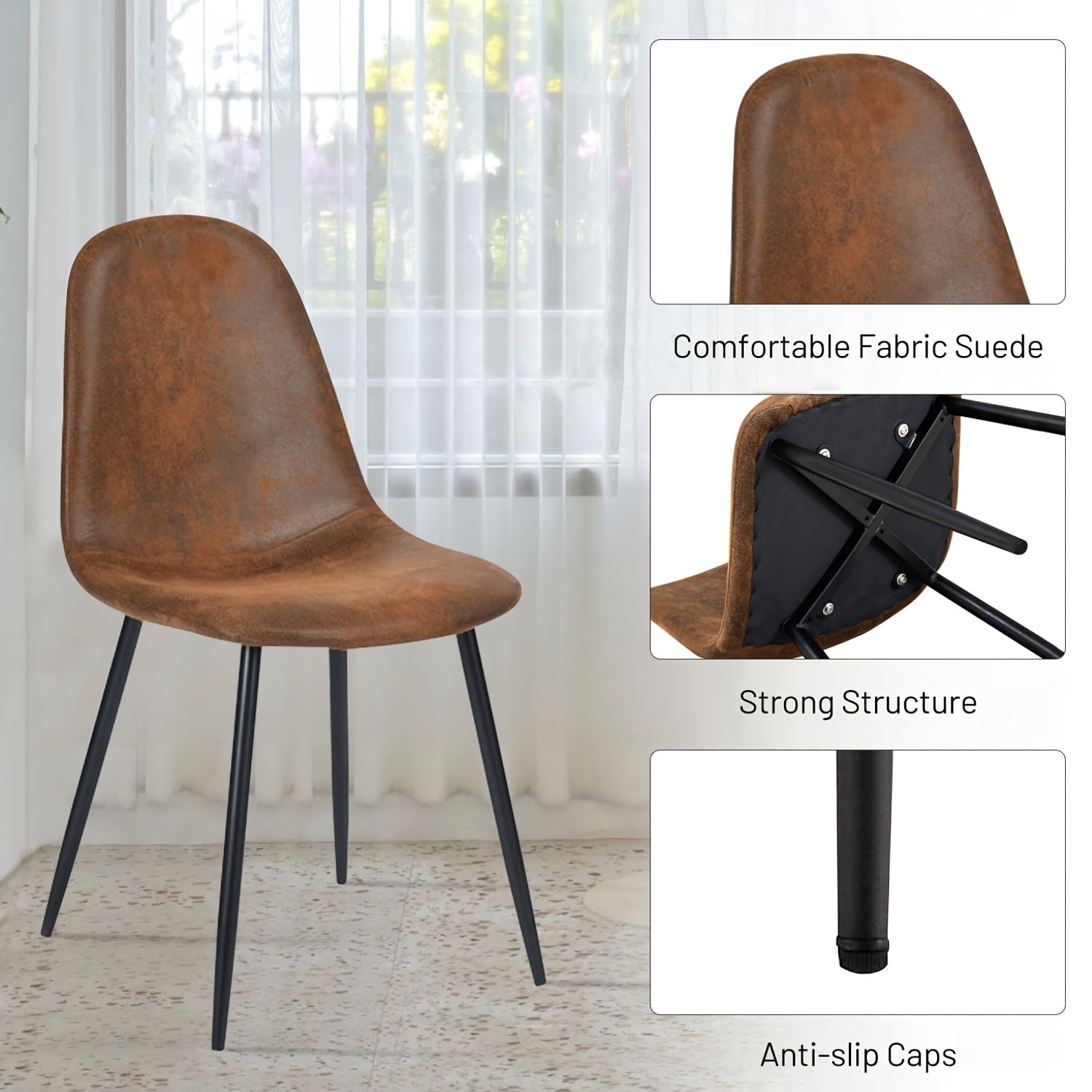 Vintage 4pcs dining chair set, modern medieval style feature dining chair, armless dining chair with comfortable cushions, can be used in restaurants, bedrooms, living rooms, reception rooms, cafes, etc