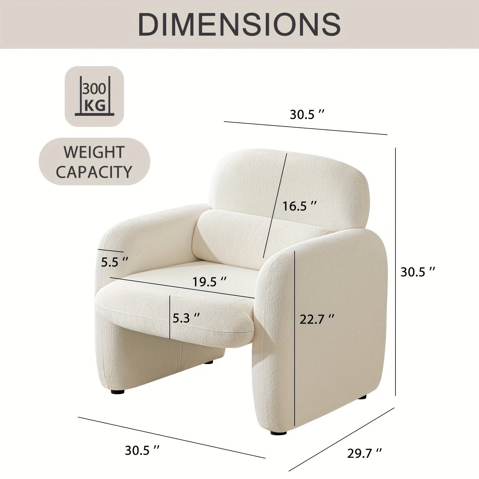 Cozy Chenille Accent Chair with Deep Seat - Wide Armchair for Living Room, Bedroom, or Lounge Area - Solid Back, Soft Foam Filling, Easy Clean