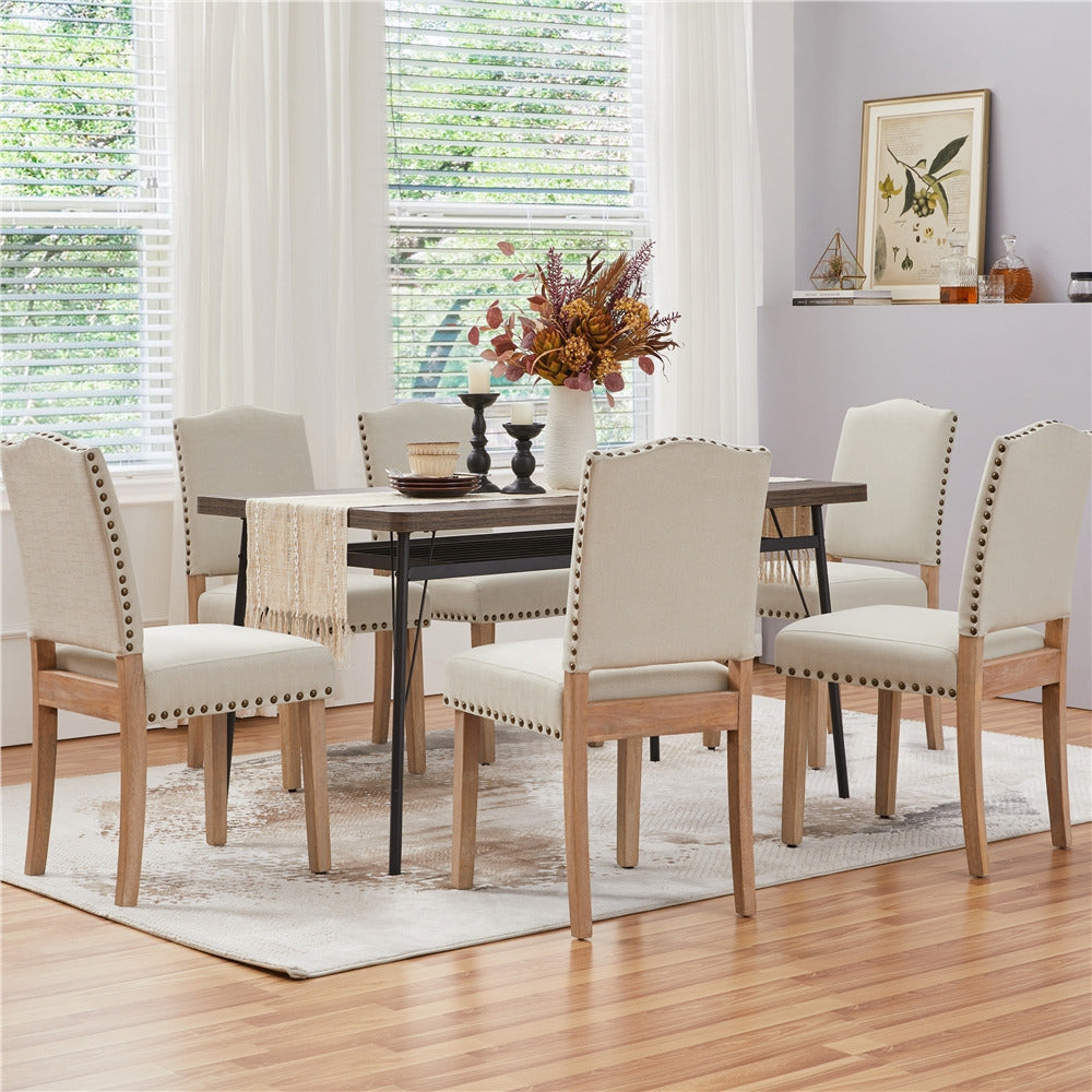 Dining Room Chairs Upholstered Kitchen Chairs Side Chairs with Solid Wood Legs and Nailhead for Home, Kitchen, Dining Room