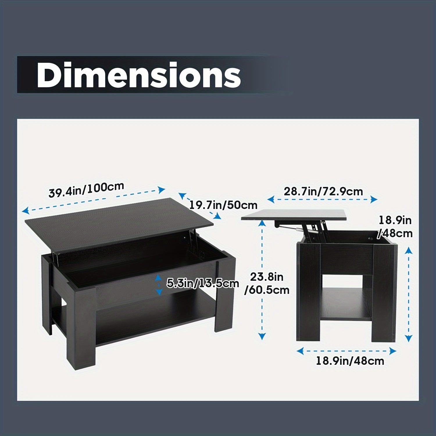 Lift Top Coffee Table With Storage Shelf Wooden Lift Tabletop For Home Living Room Reception Room Office